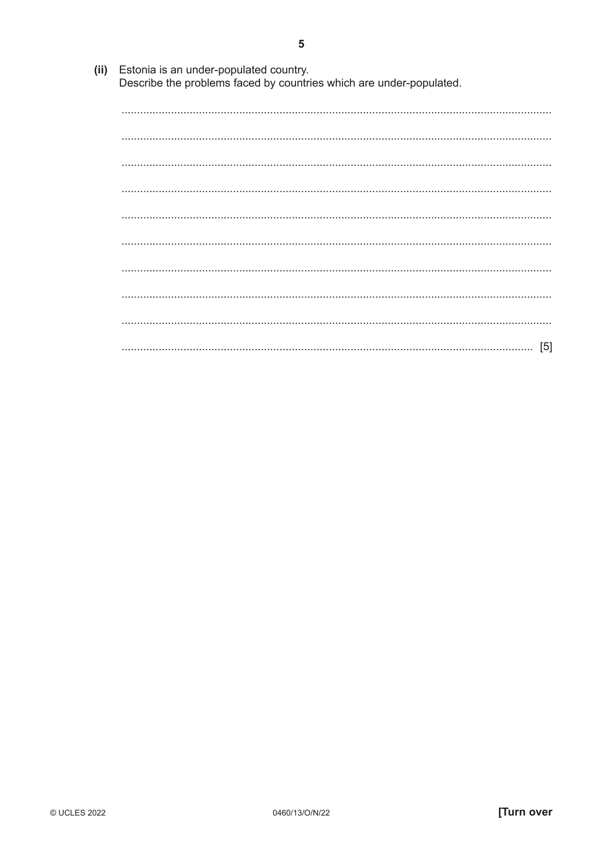 Cambridge IGCSE Geography 0460 2022 Oct/Nov Paper 1 · Variant 3 question paper, page 5 of 32