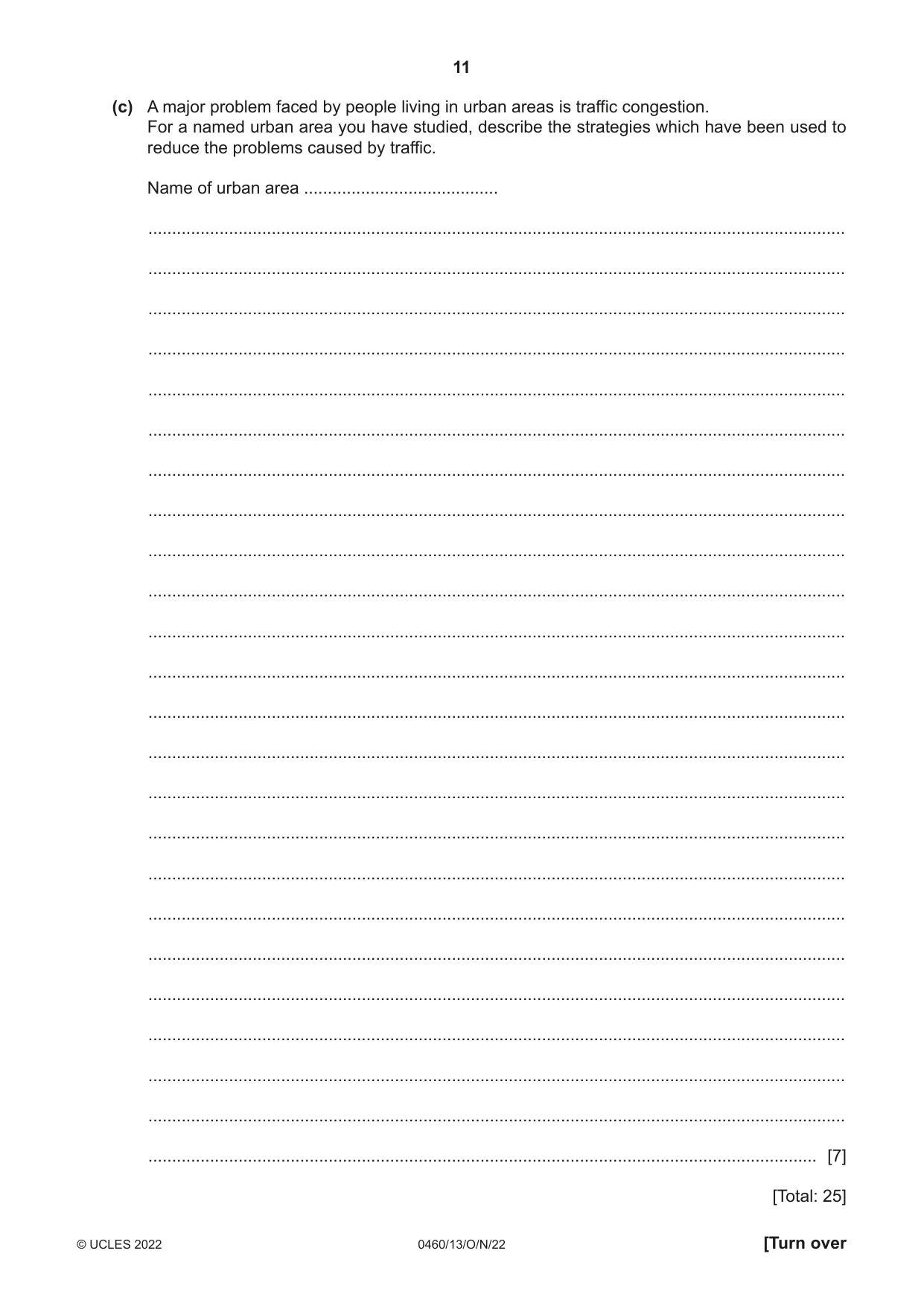 Cambridge IGCSE Geography 0460 2022 Oct/Nov Paper 1 · Variant 3 question paper, page 11 of 32