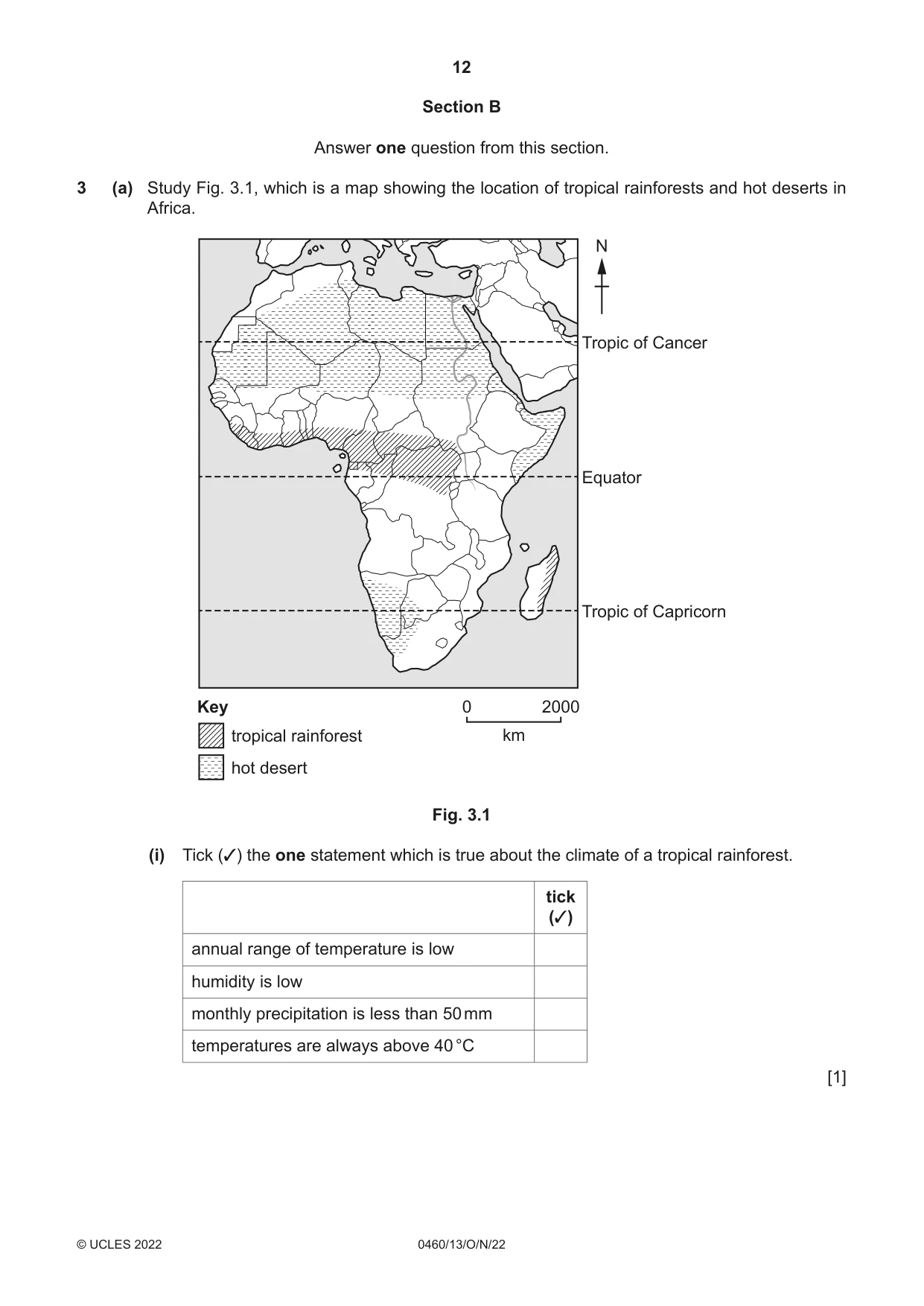 Cambridge IGCSE Geography 0460 2022 Oct/Nov Paper 1 · Variant 3 question paper, page 12 of 32
