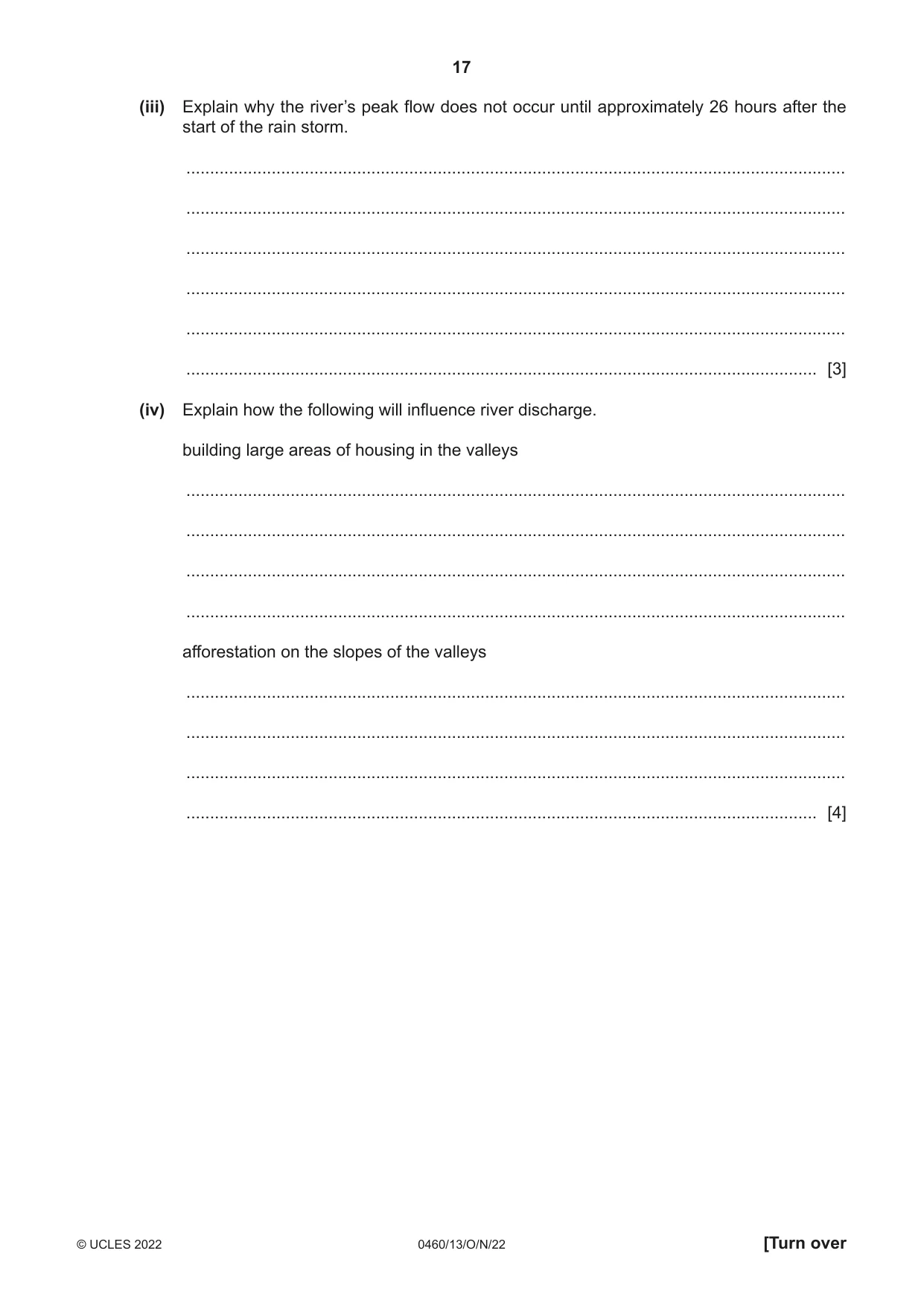 Cambridge IGCSE Geography 0460 2022 Oct/Nov Paper 1 · Variant 3 question paper, page 17 of 32