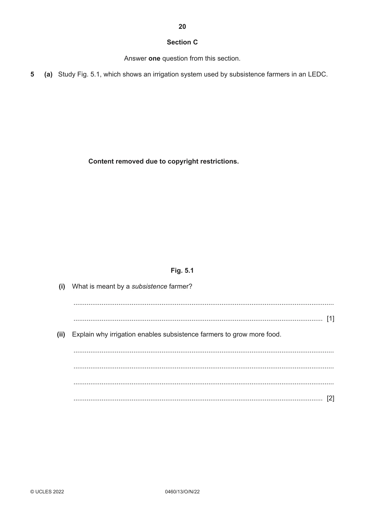 Cambridge IGCSE Geography 0460 2022 Oct/Nov Paper 1 · Variant 3 question paper, page 20 of 32