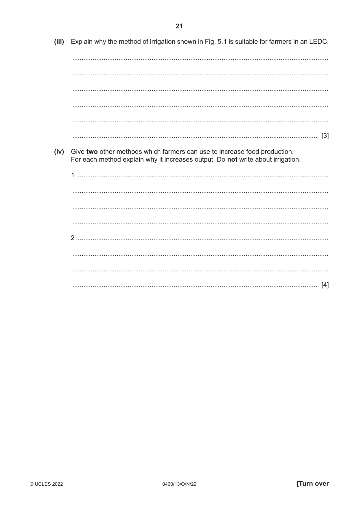 Cambridge IGCSE Geography 0460 2022 Oct/Nov Paper 1 · Variant 3 question paper, page 21 of 32
