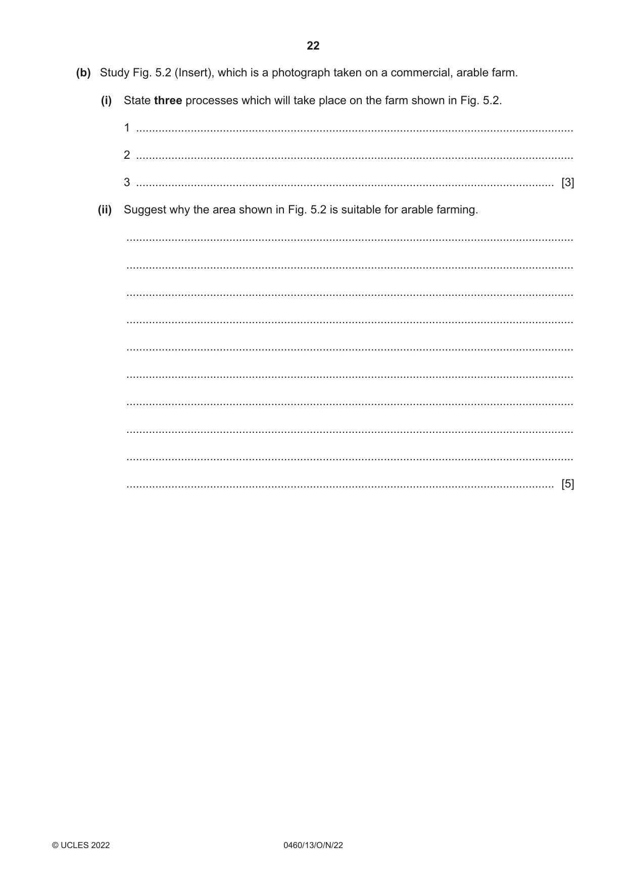 Cambridge IGCSE Geography 0460 2022 Oct/Nov Paper 1 · Variant 3 question paper, page 22 of 32