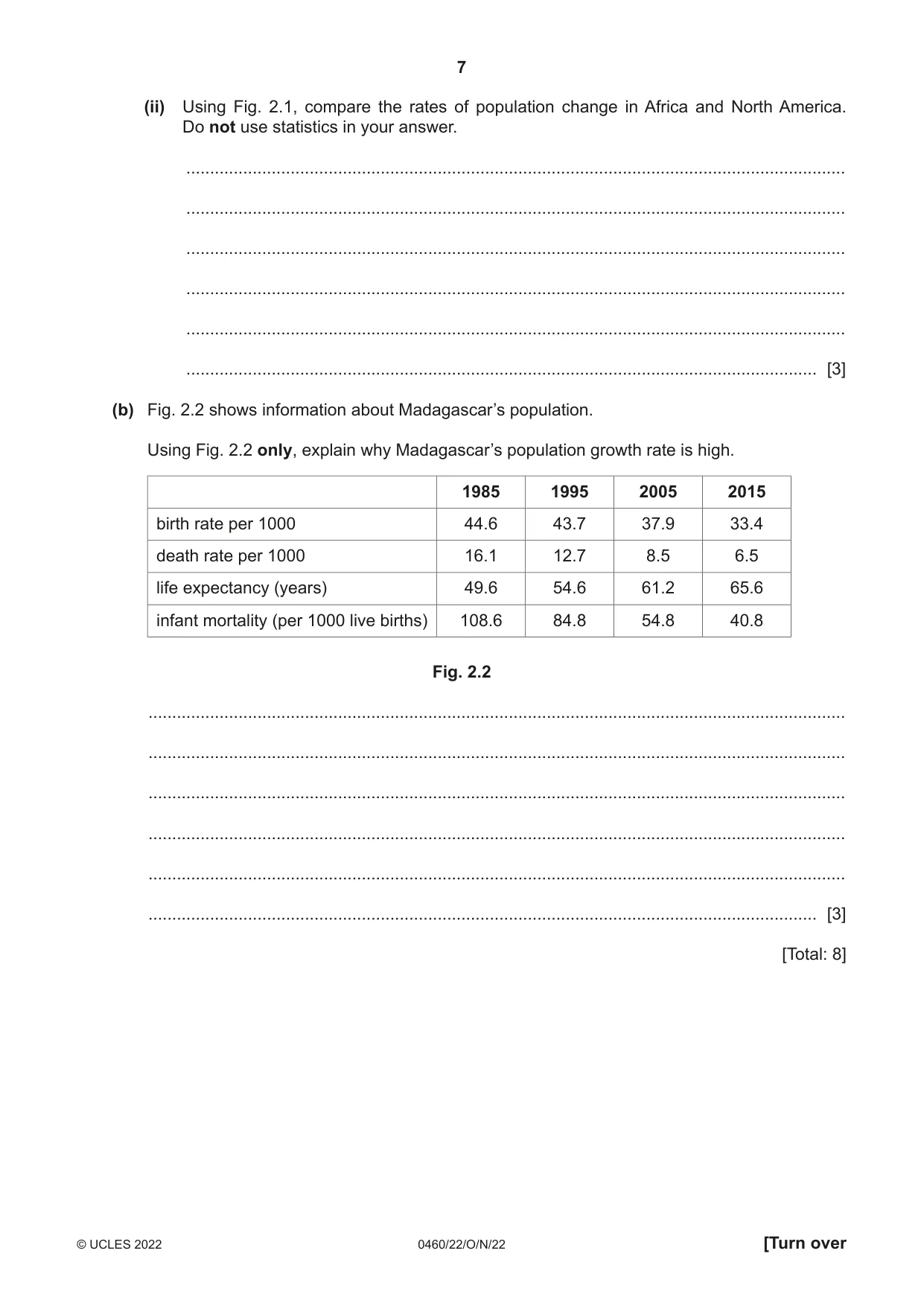 Cambridge IGCSE Geography 0460 2022 Oct/Nov Paper 2 · Variant 2 question paper, page 7 of 16