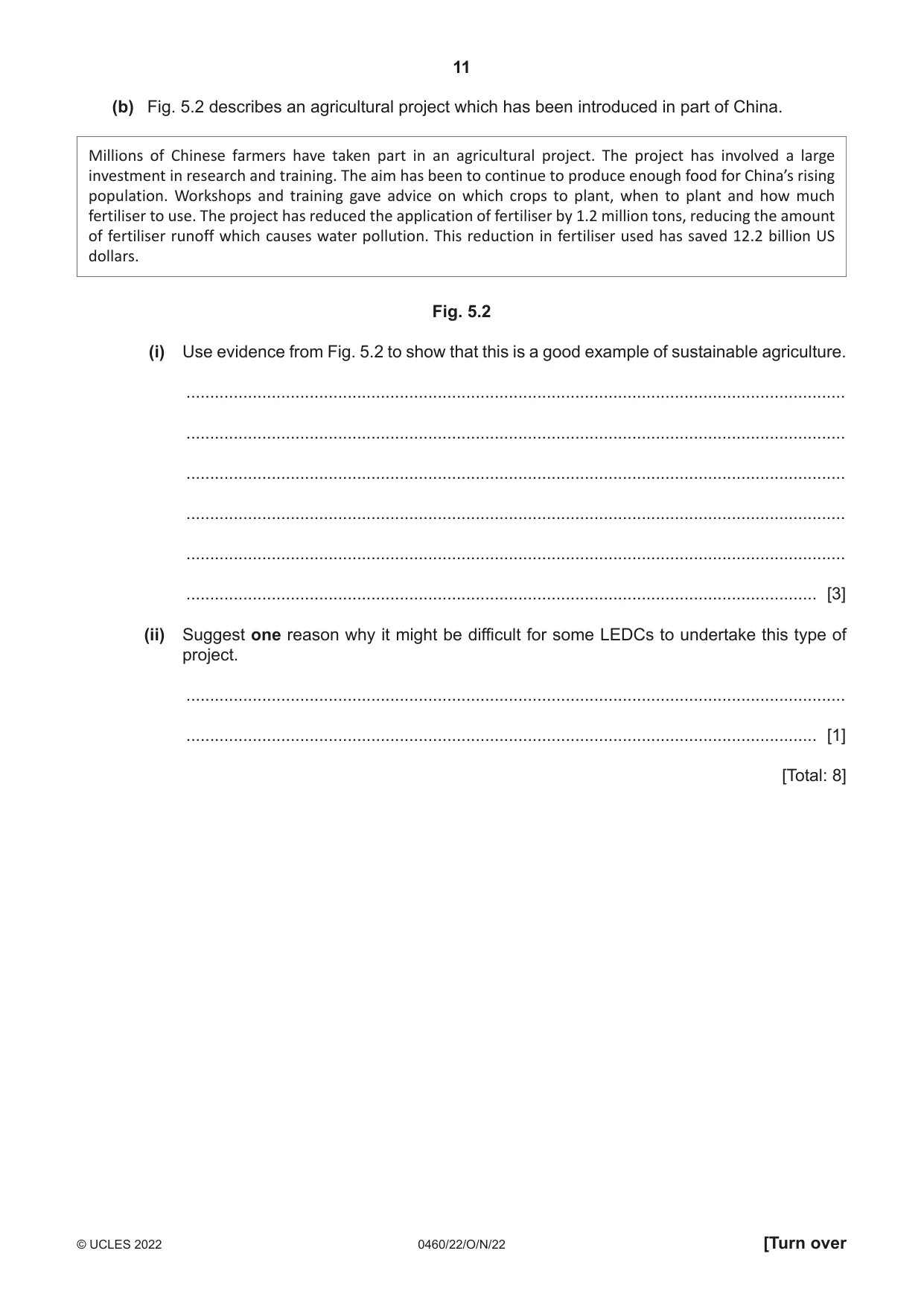 Cambridge IGCSE Geography 0460 2022 Oct/Nov Paper 2 · Variant 2 question paper, page 11 of 16