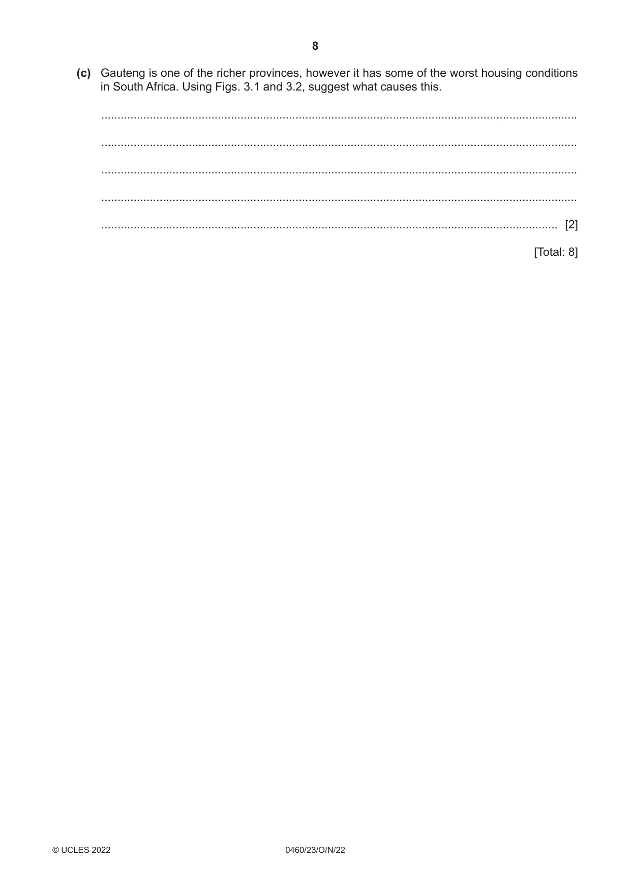 Cambridge IGCSE Geography 0460 2022 Oct/Nov Paper 2 · Variant 3 question paper, page 8 of 16