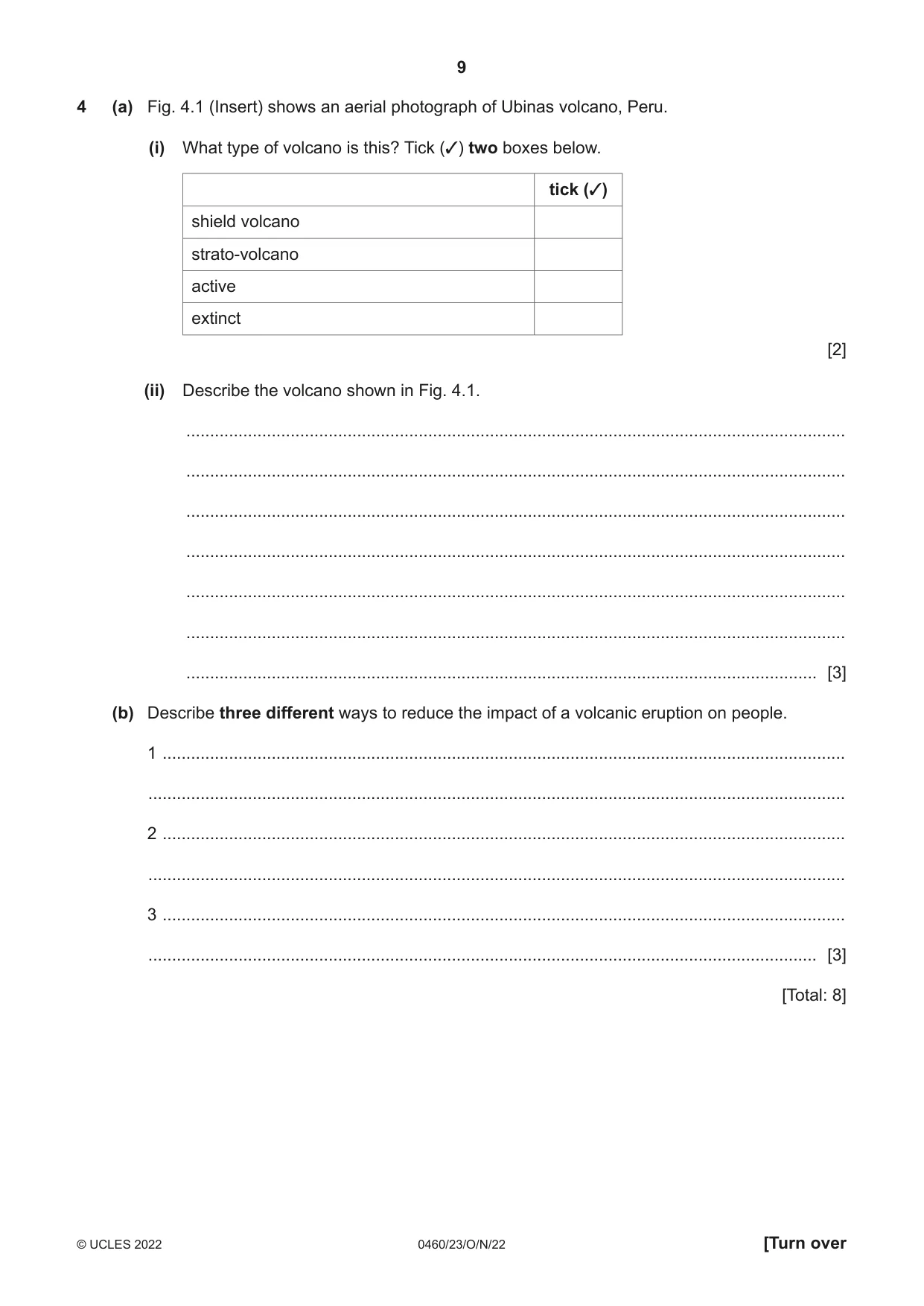 Cambridge IGCSE Geography 0460 2022 Oct/Nov Paper 2 · Variant 3 question paper, page 9 of 16