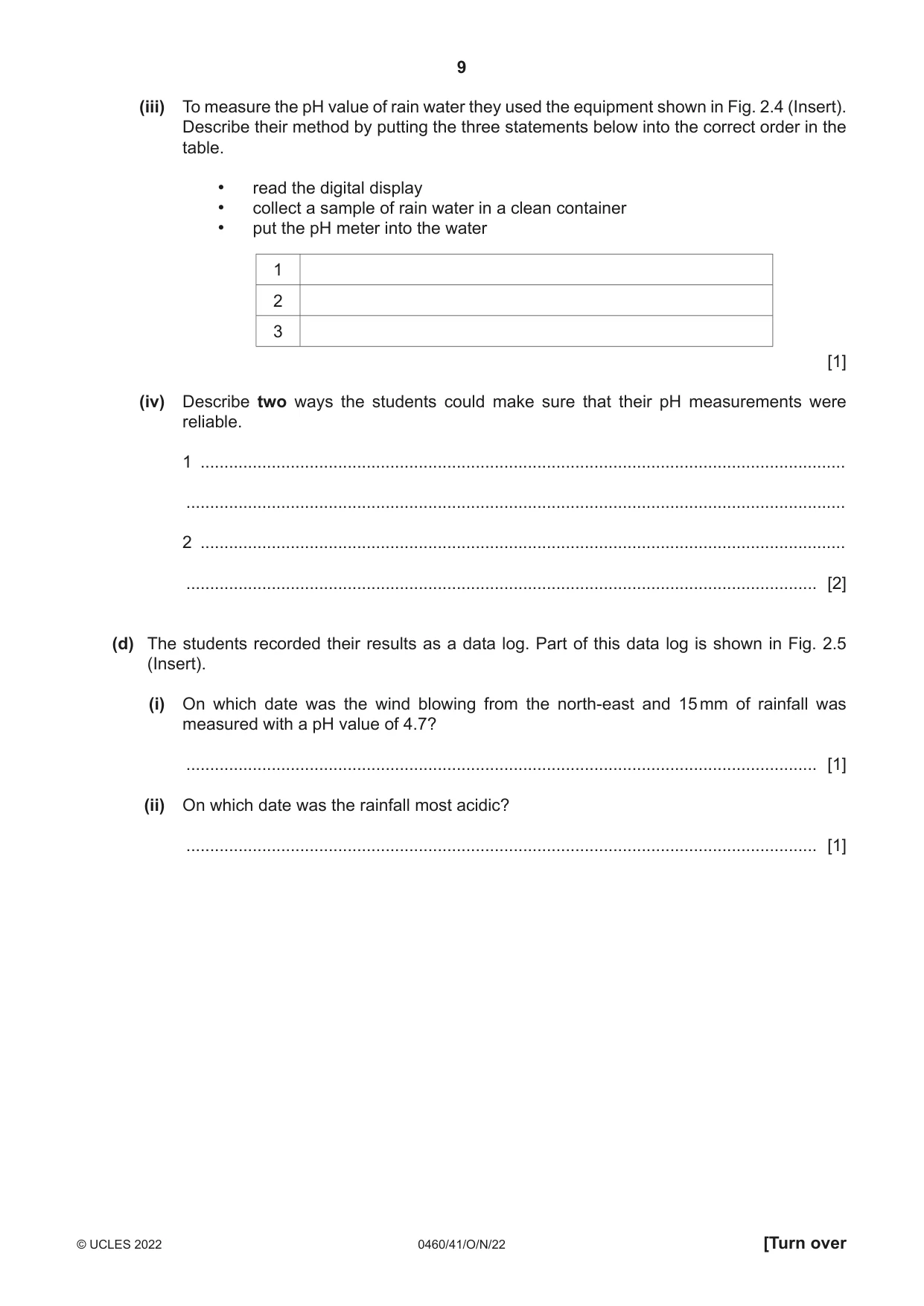 Cambridge IGCSE Geography 0460 2022 Oct/Nov Paper 4 · Variant 1 question paper, page 9 of 16