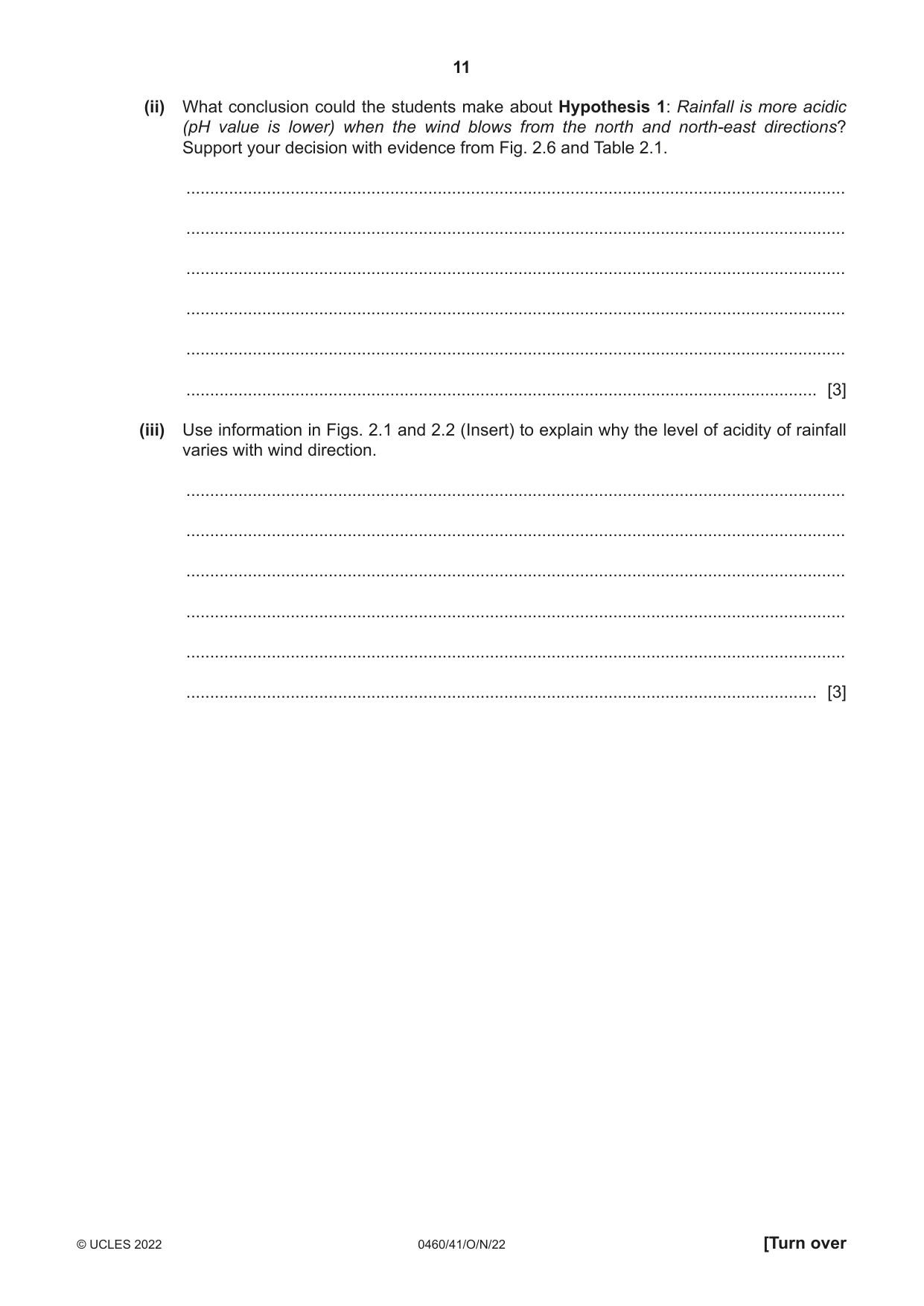 Cambridge IGCSE Geography 0460 2022 Oct/Nov Paper 4 · Variant 1 question paper, page 11 of 16