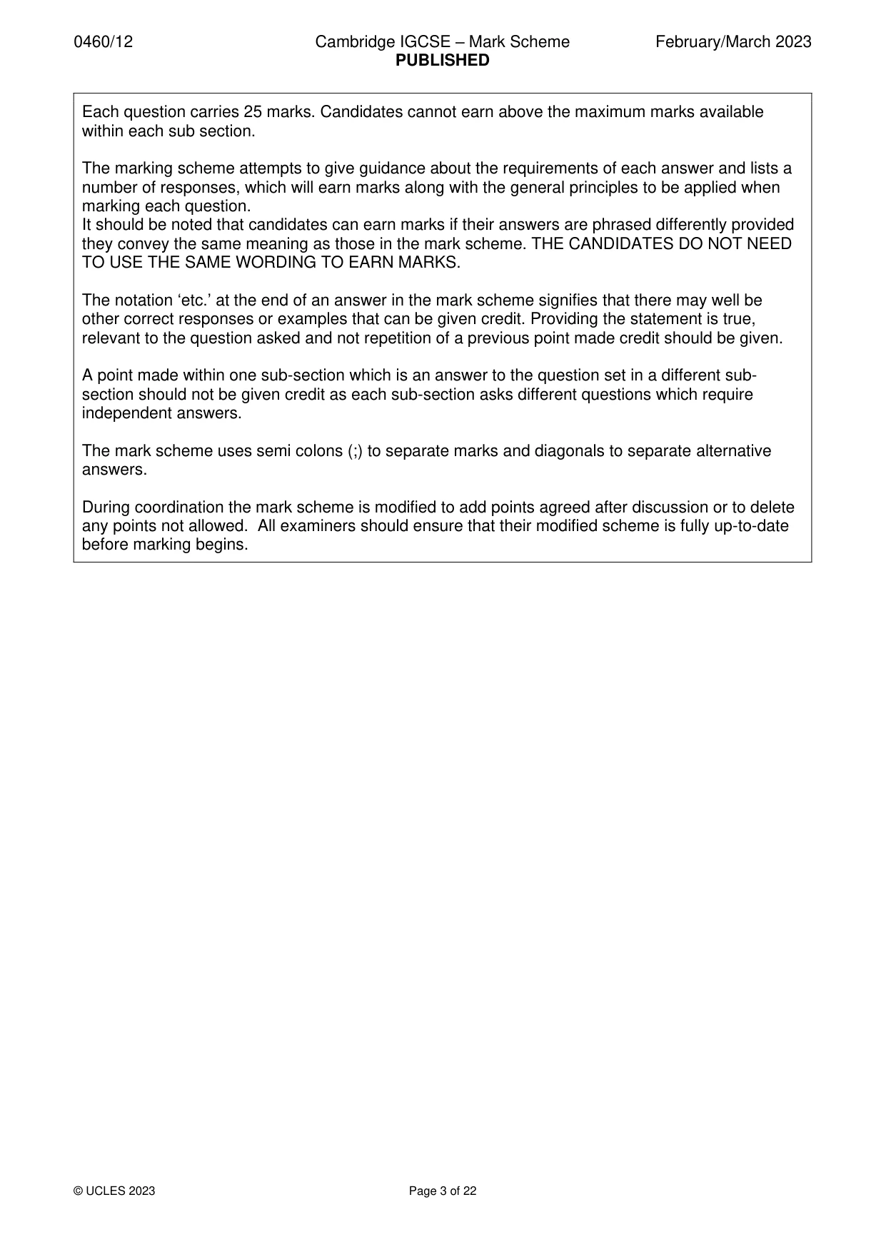 Mark scheme, page 3 of 22