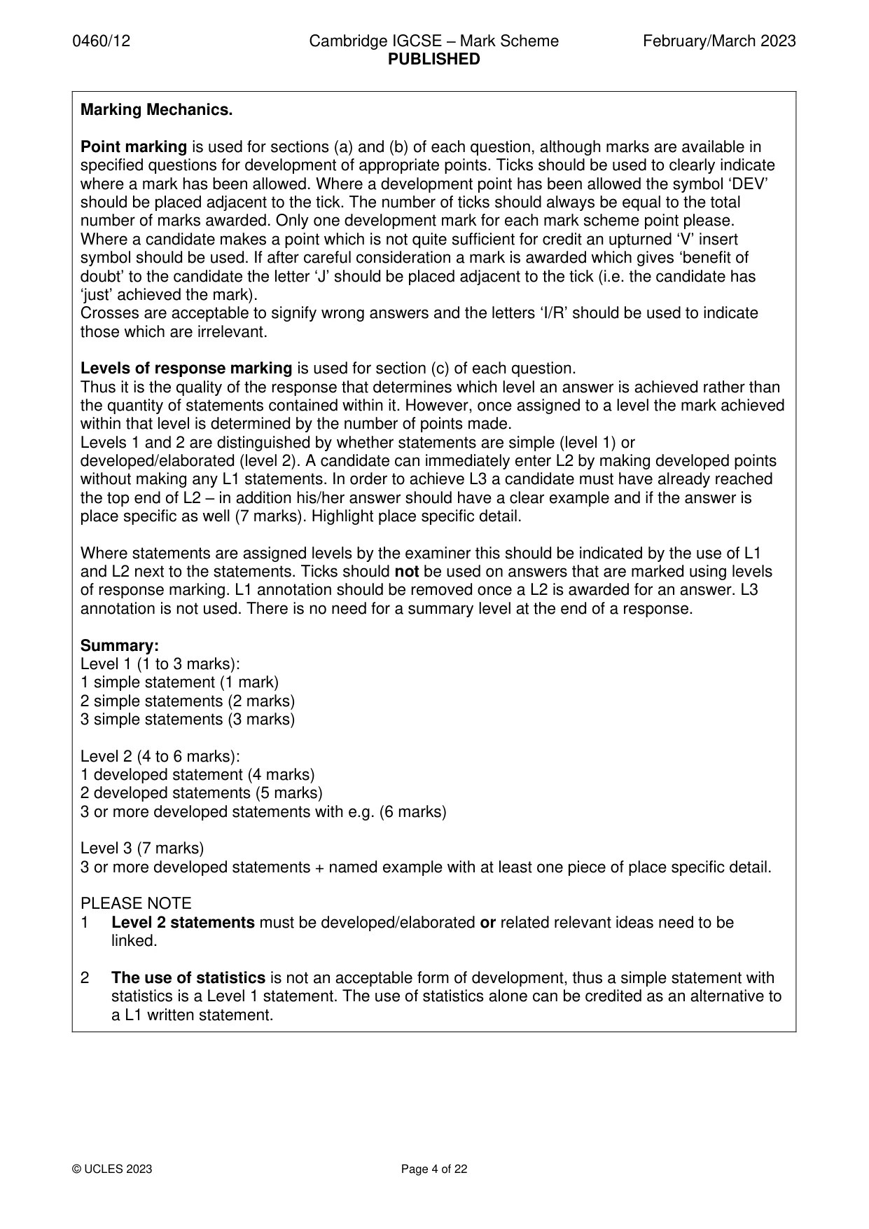 Mark scheme, page 4 of 22