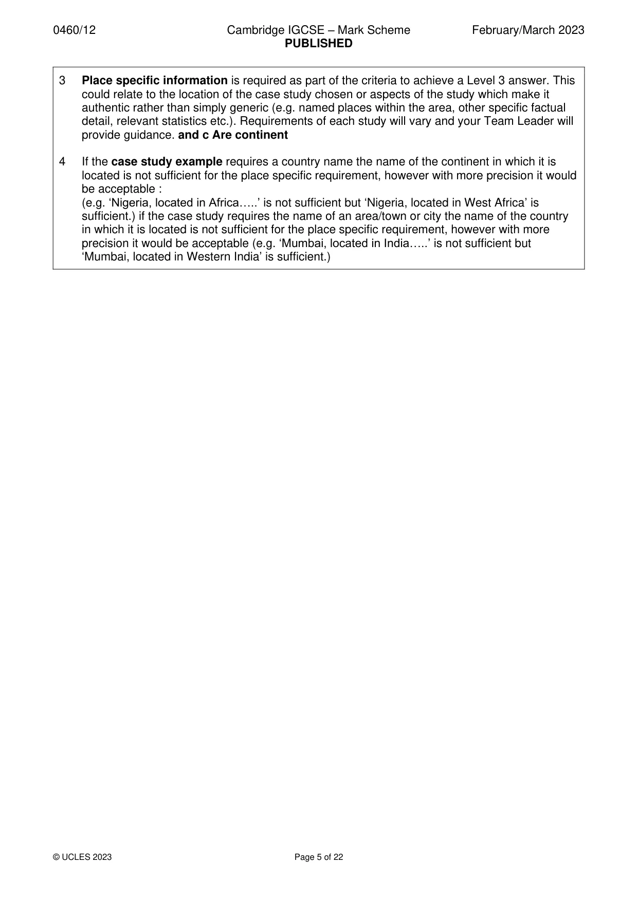 Mark scheme, page 5 of 22