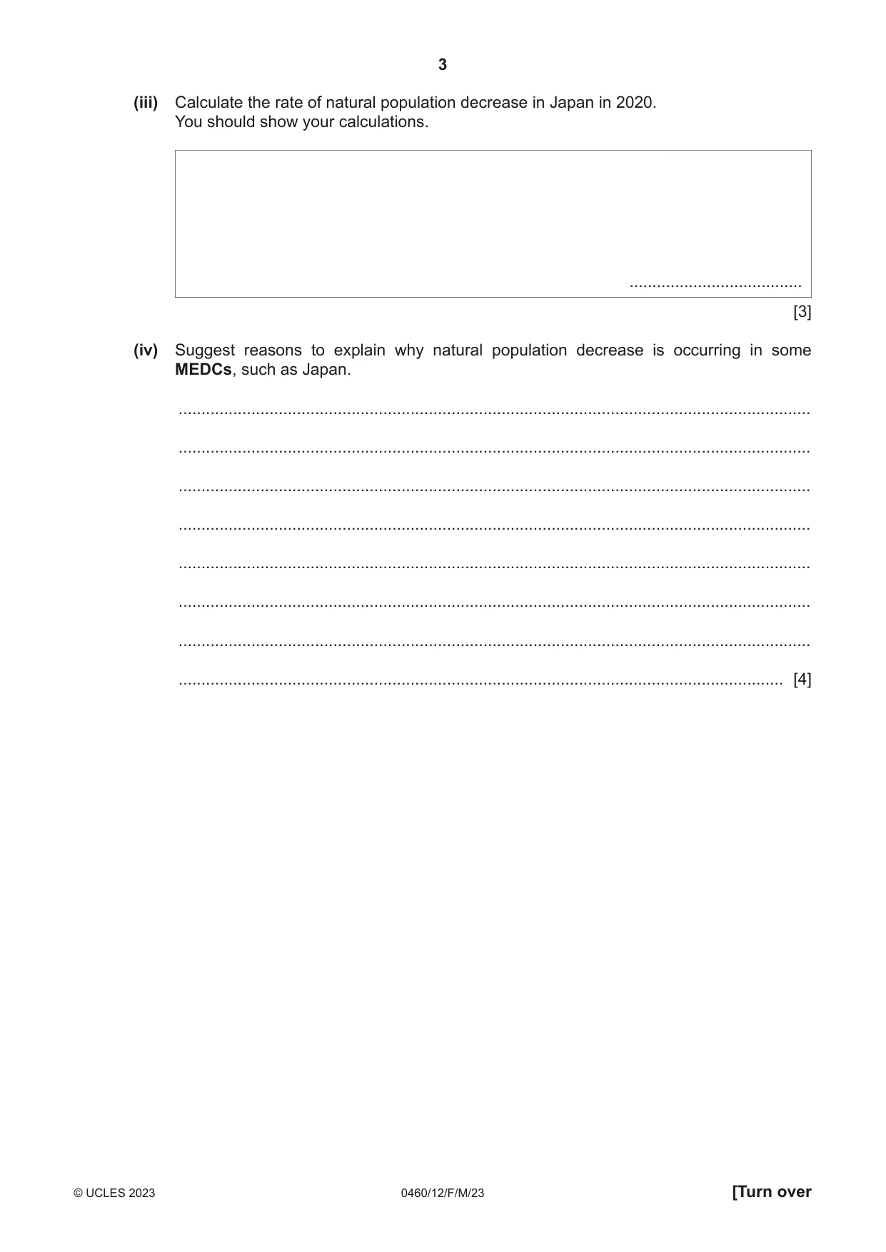 Cambridge IGCSE Geography 0460 2023 Feb/March Paper 1 · Variant 2 question paper, page 3 of 32