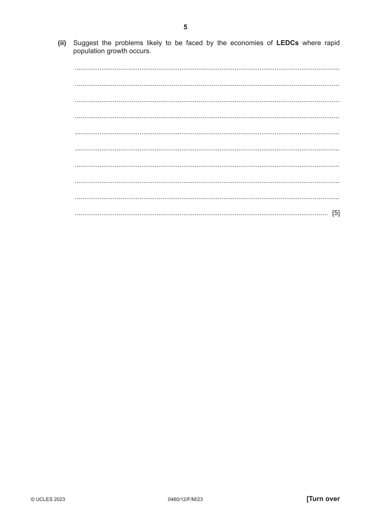 Cambridge IGCSE Geography 0460 2023 Feb/March Paper 1 · Variant 2 question paper, page 5 of 32