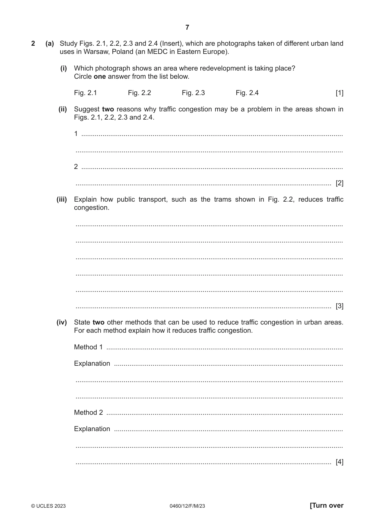 Cambridge IGCSE Geography 0460 2023 Feb/March Paper 1 · Variant 2 question paper, page 7 of 32