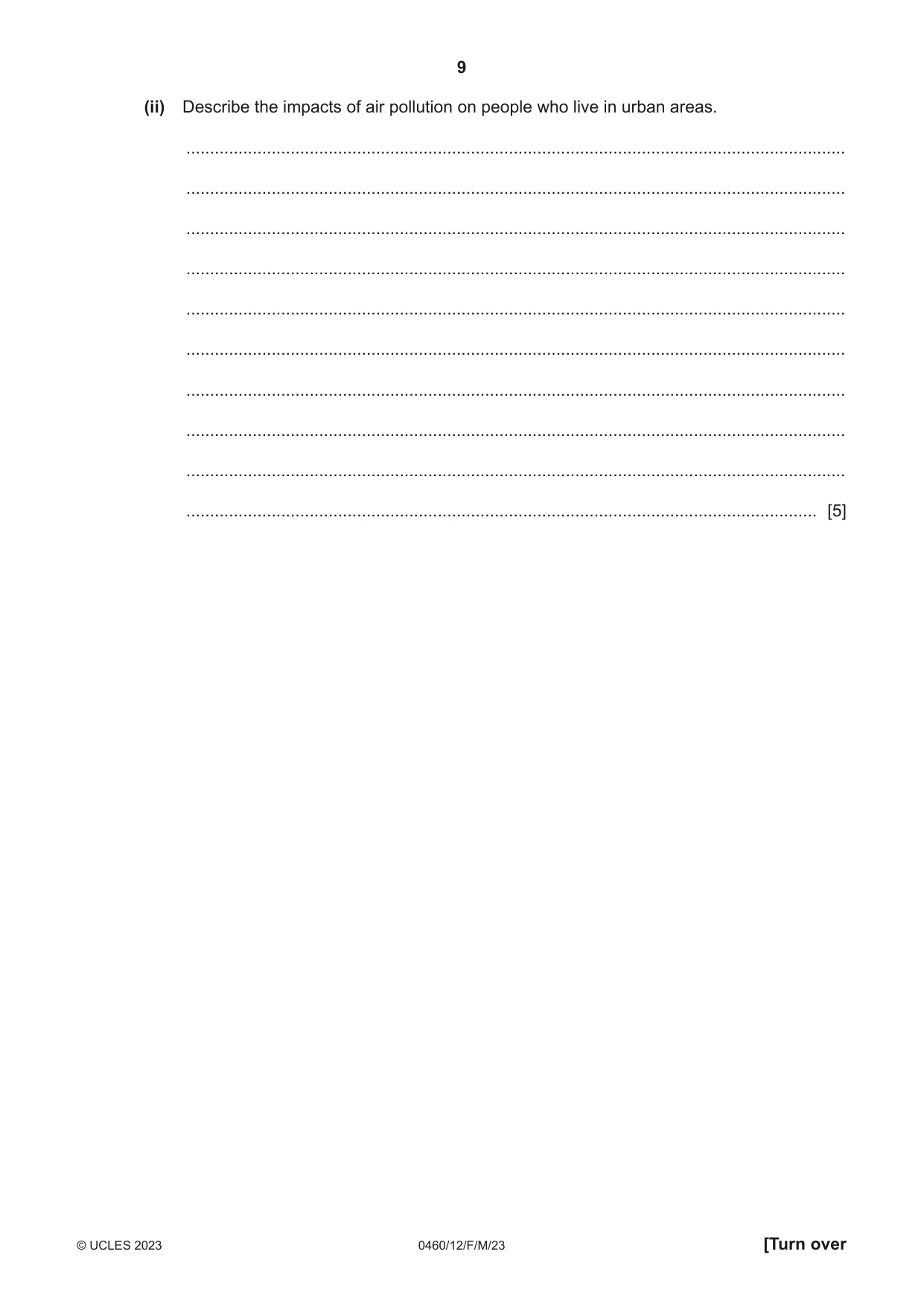 Cambridge IGCSE Geography 0460 2023 Feb/March Paper 1 · Variant 2 question paper, page 9 of 32