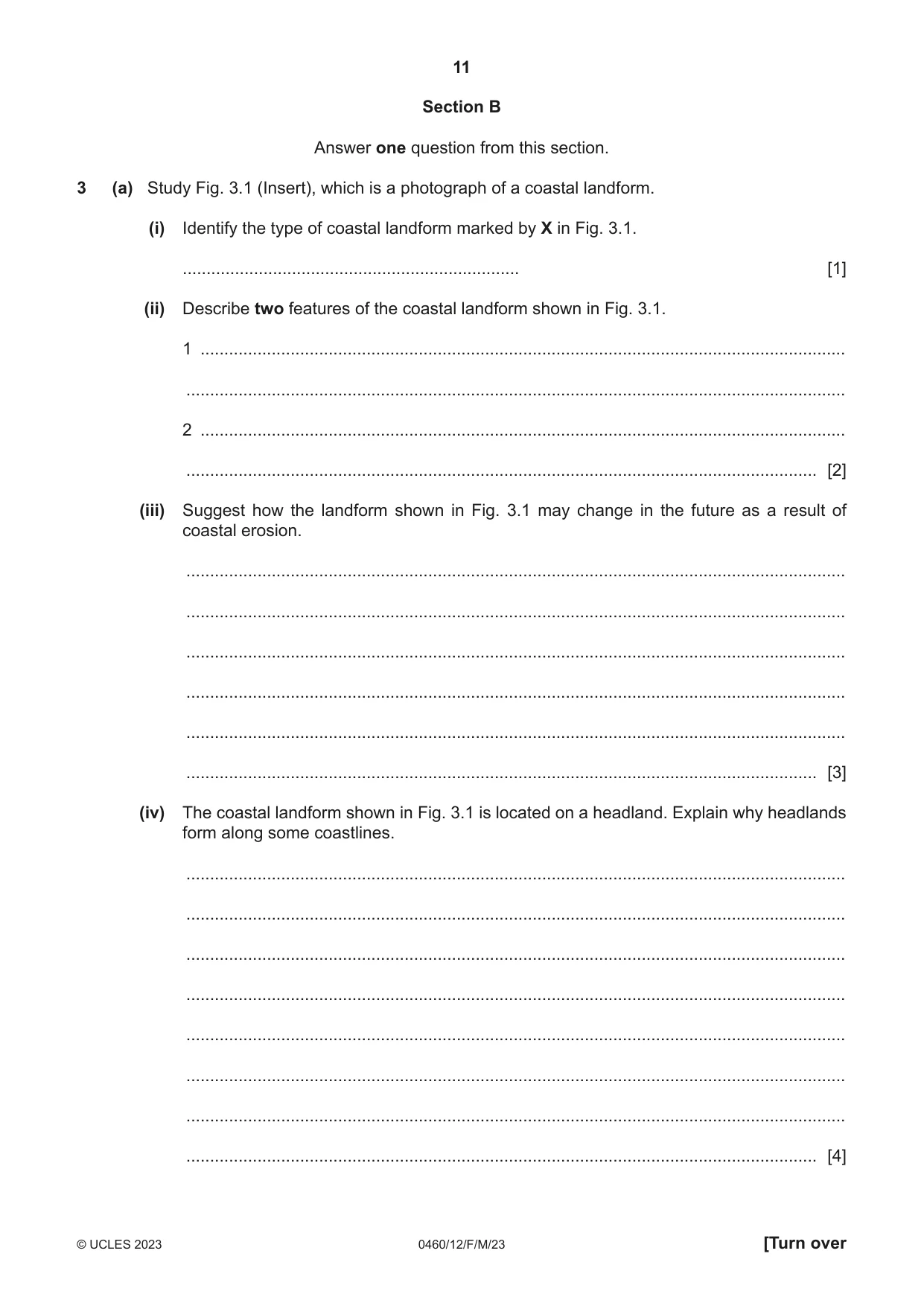 Cambridge IGCSE Geography 0460 2023 Feb/March Paper 1 · Variant 2 question paper, page 11 of 32