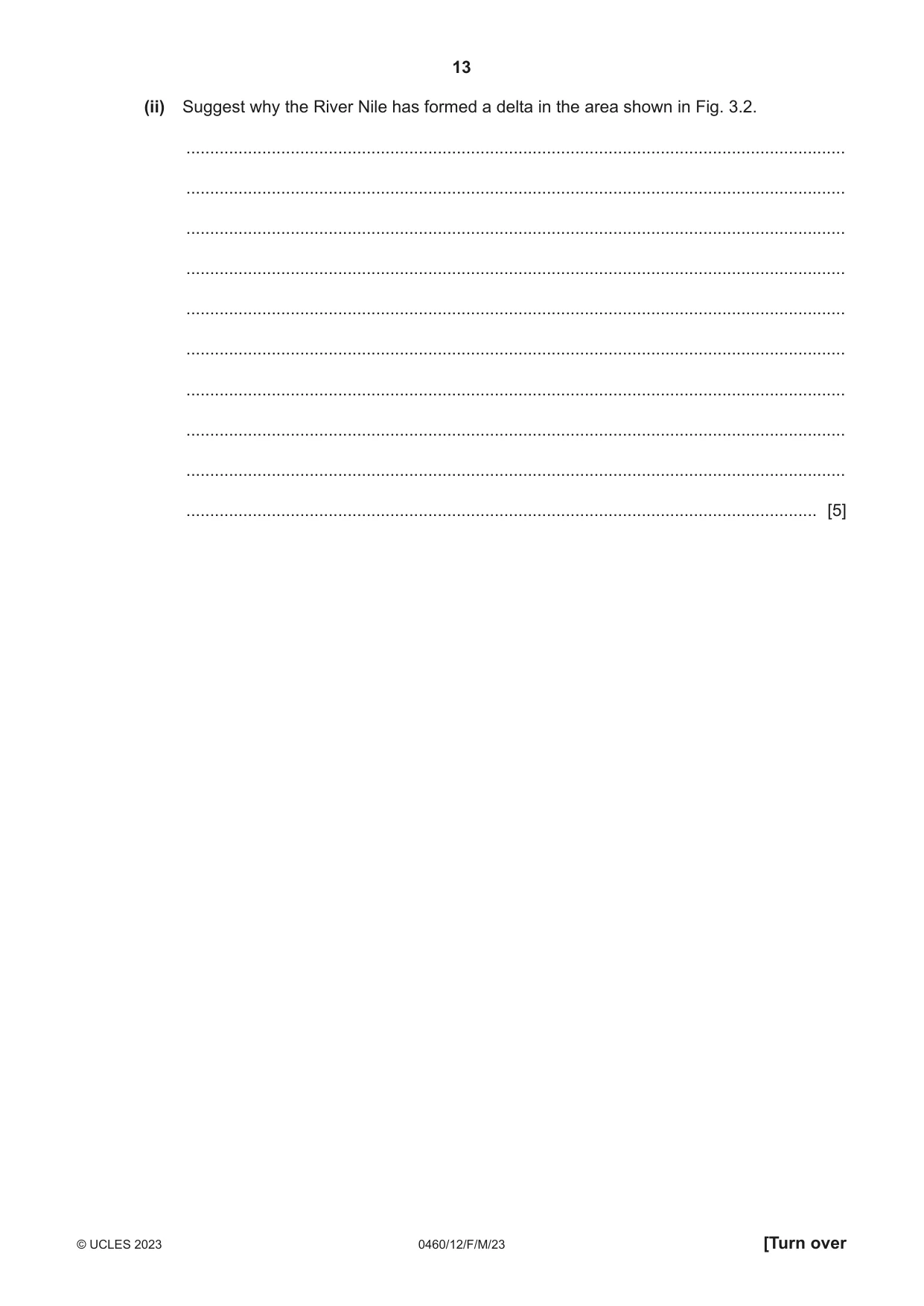 Cambridge IGCSE Geography 0460 2023 Feb/March Paper 1 · Variant 2 question paper, page 13 of 32