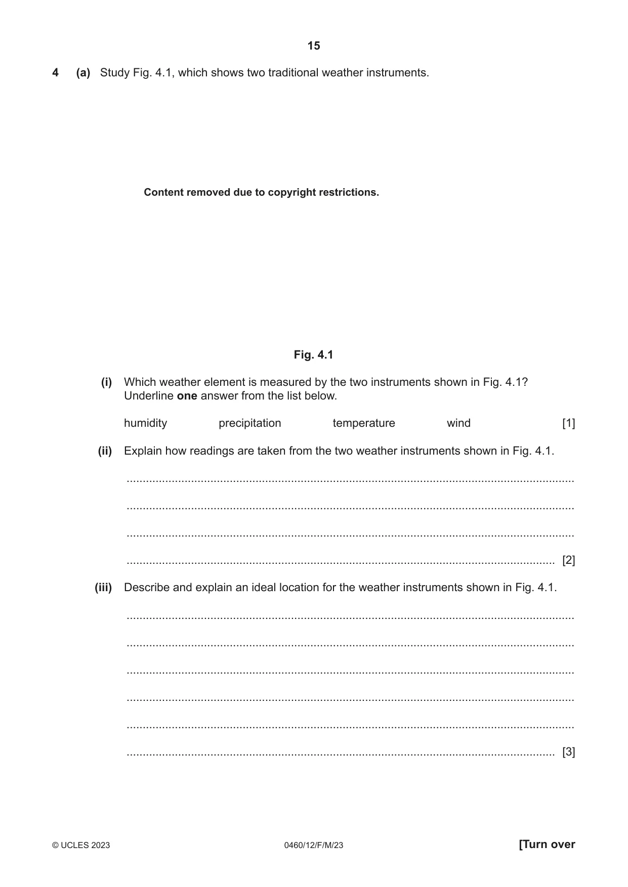 Cambridge IGCSE Geography 0460 2023 Feb/March Paper 1 · Variant 2 question paper, page 15 of 32