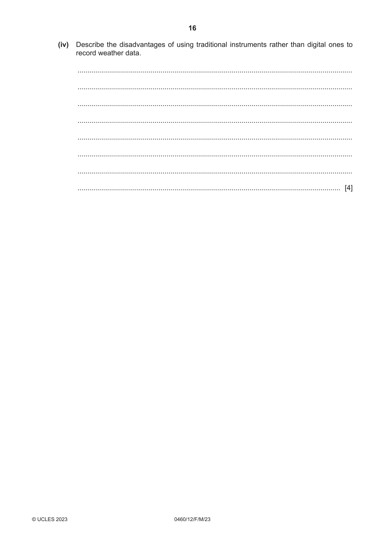 Cambridge IGCSE Geography 0460 2023 Feb/March Paper 1 · Variant 2 question paper, page 16 of 32