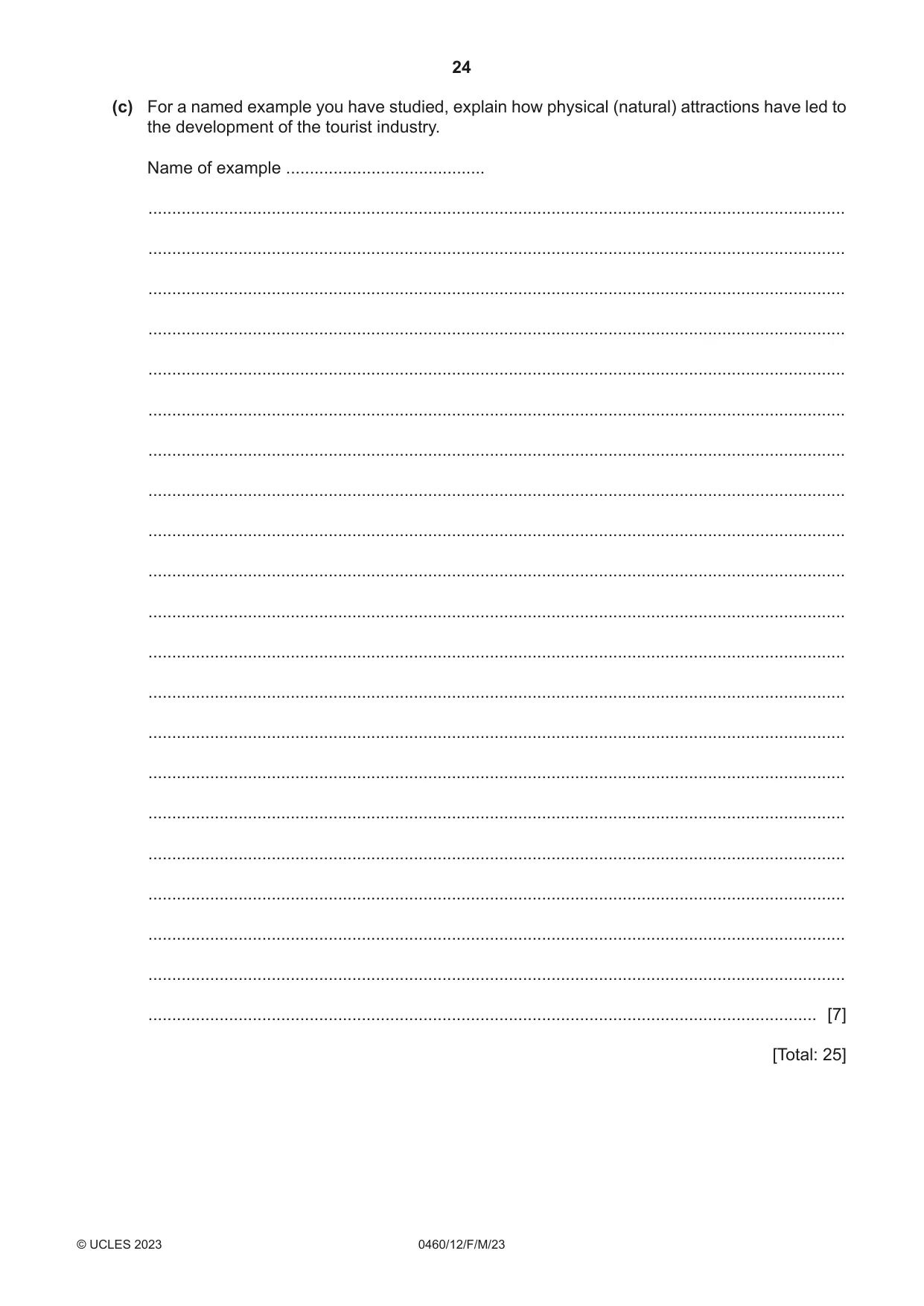 Cambridge IGCSE Geography 0460 2023 Feb/March Paper 1 · Variant 2 question paper, page 24 of 32