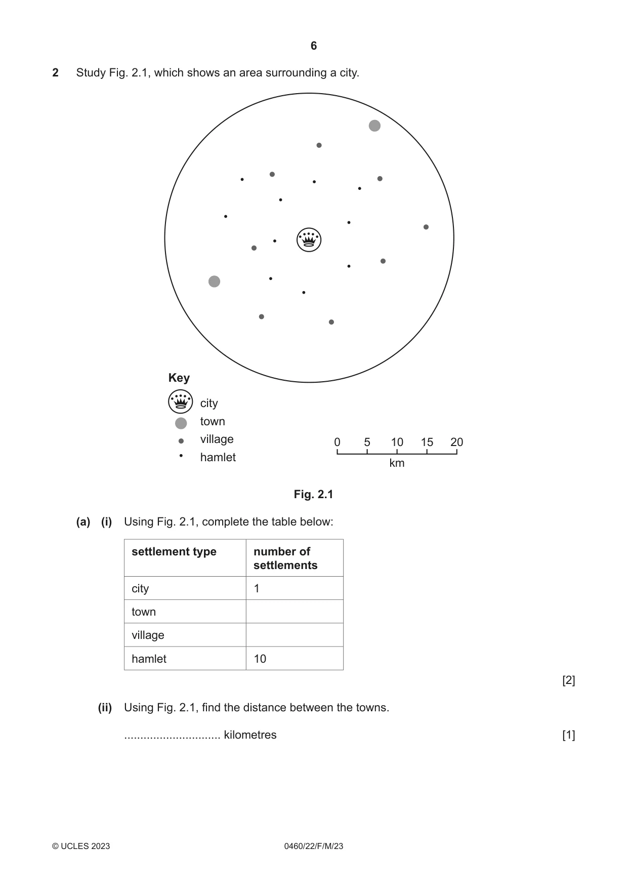 Cambridge IGCSE Geography 0460 2023 Feb/March Paper 2 · Variant 2 question paper, page 6 of 20