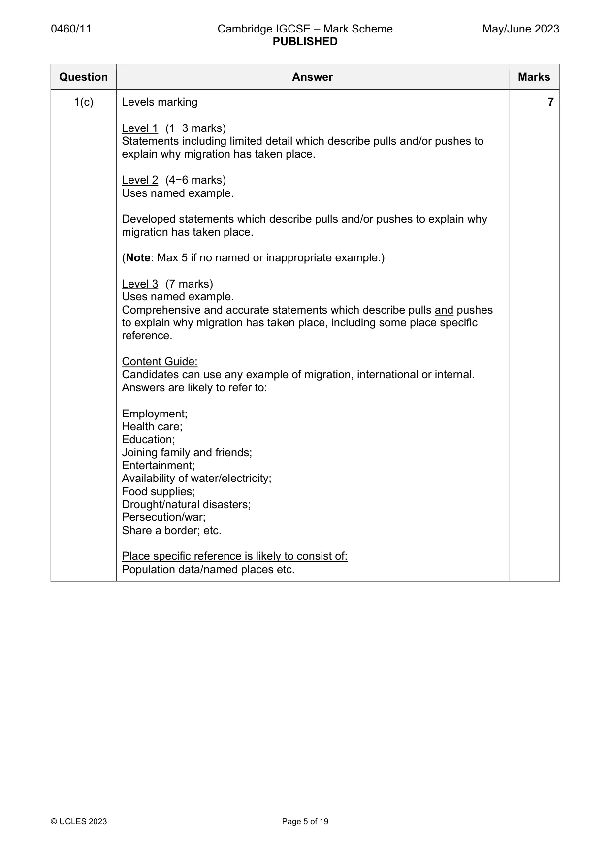 Mark scheme, page 5 of 19