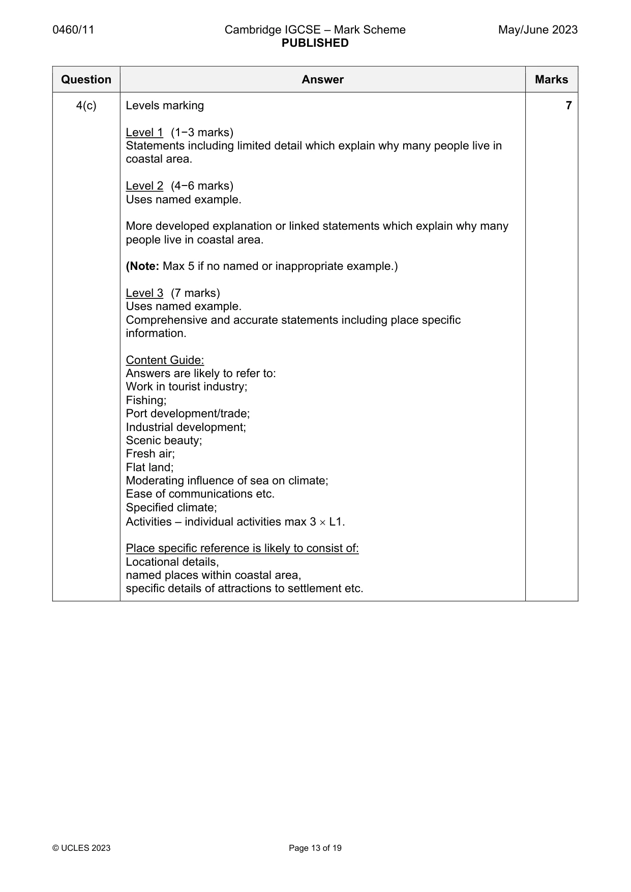 Mark scheme, page 13 of 19