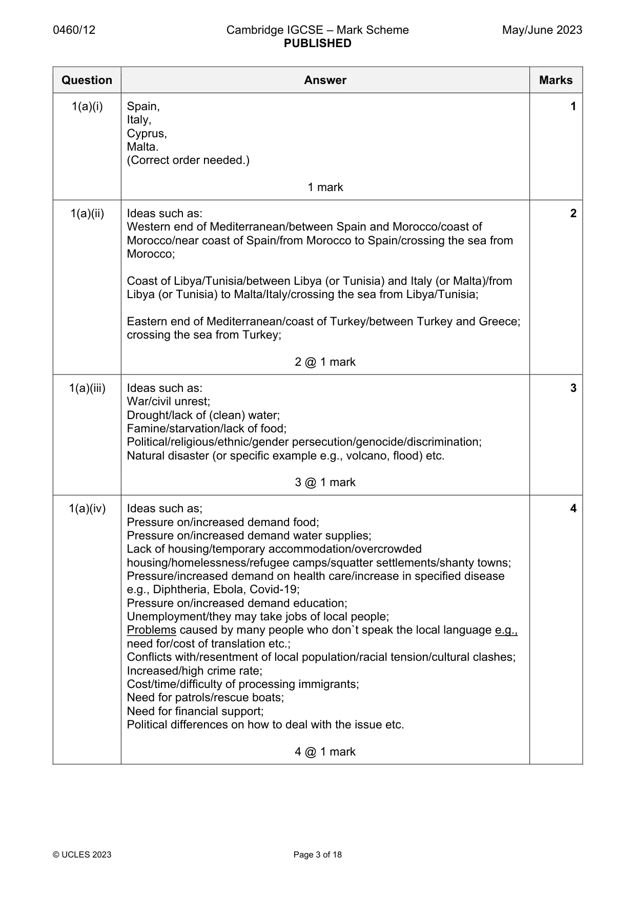 Mark scheme, page 3 of 18