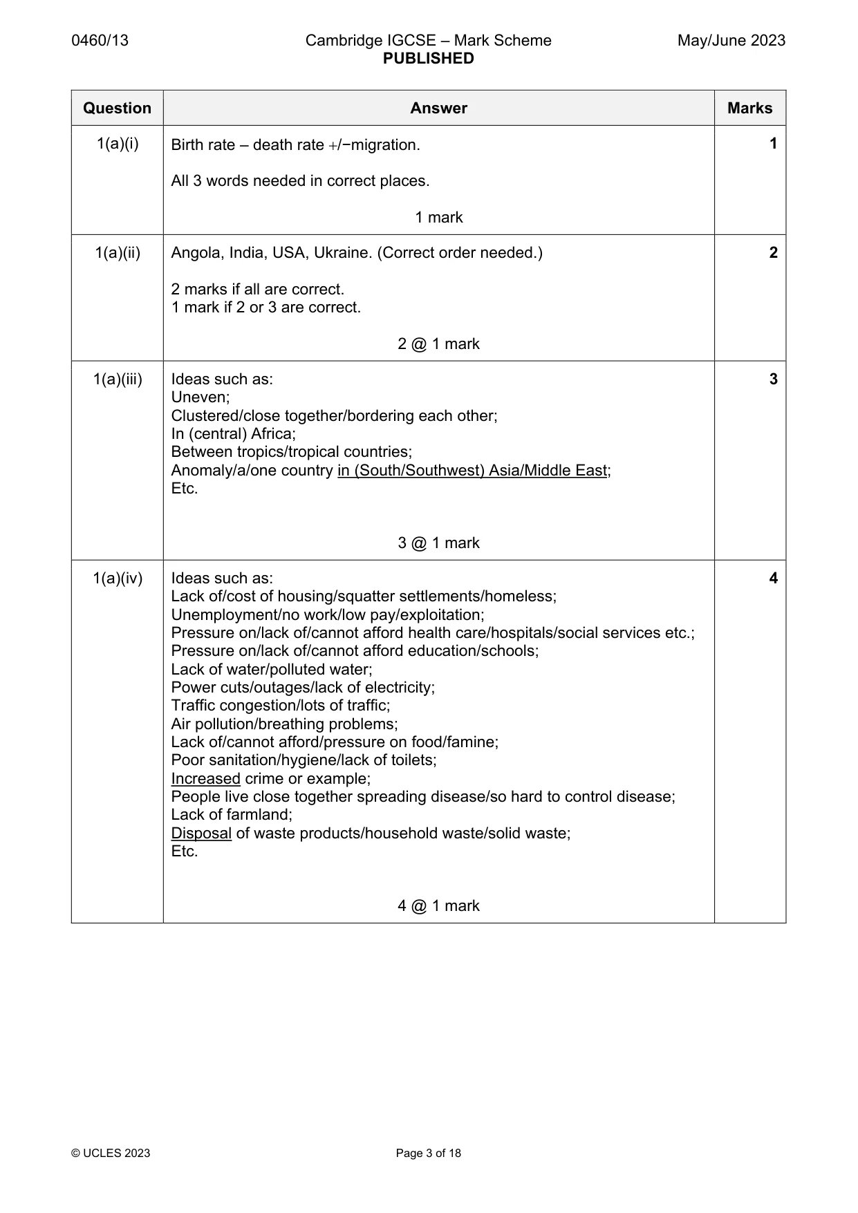 Mark scheme, page 3 of 18
