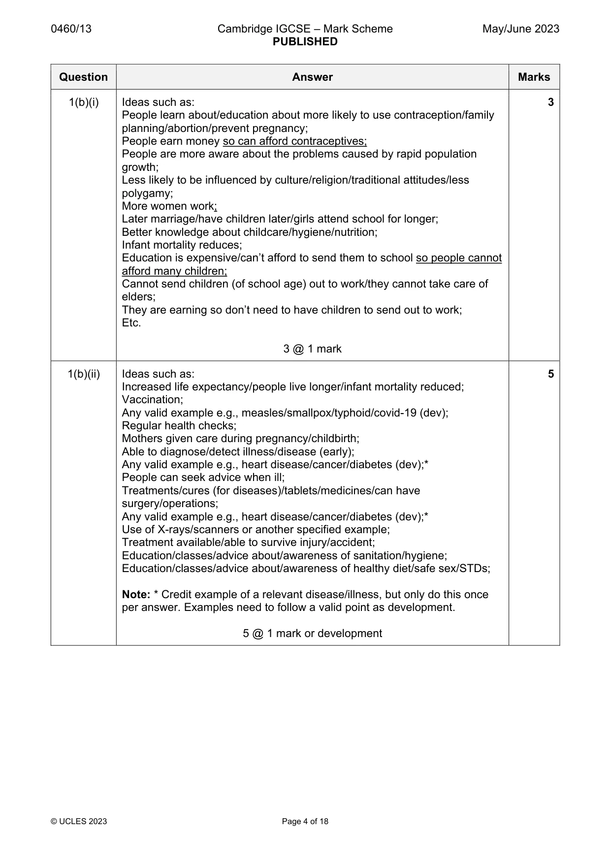 Mark scheme, page 4 of 18
