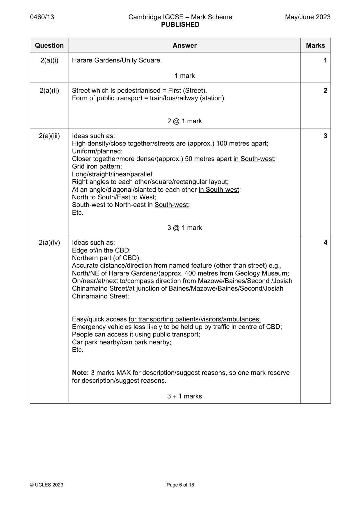 Mark scheme, page 6 of 18