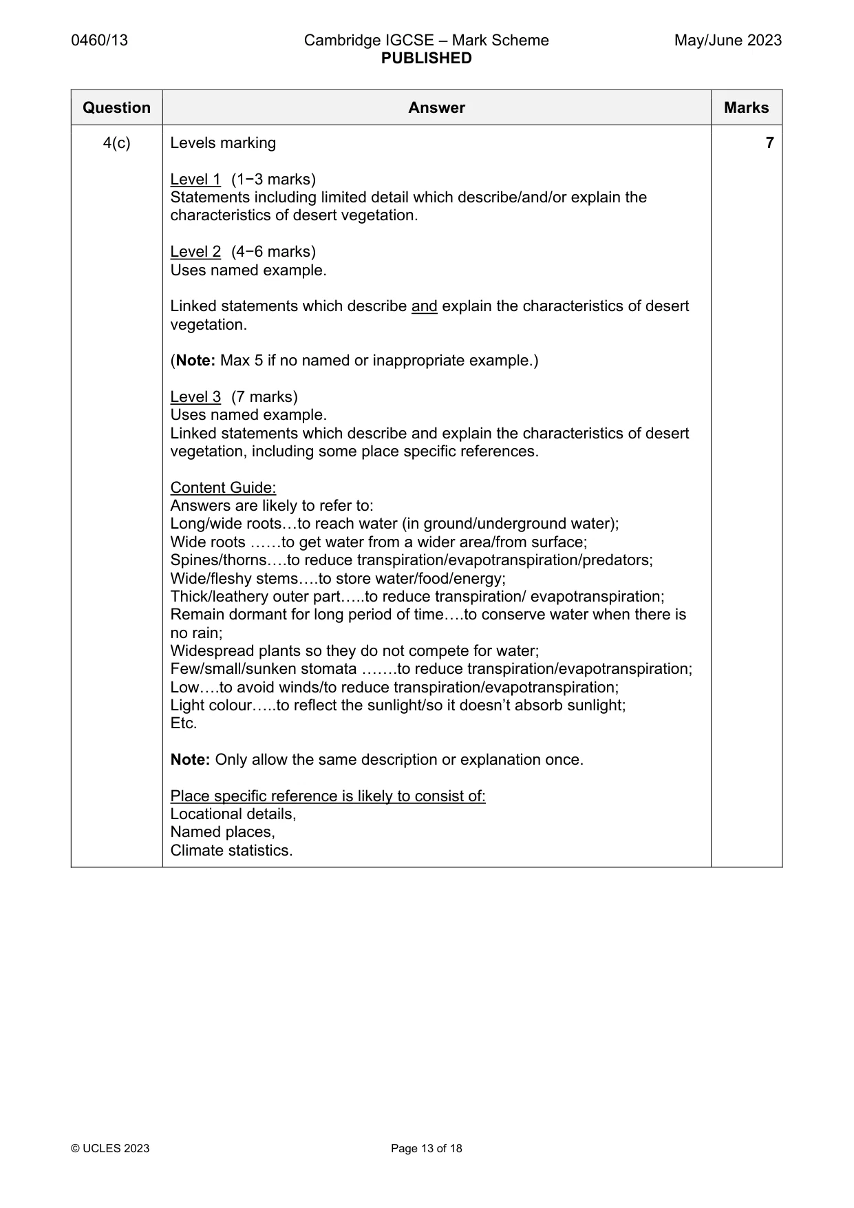 Mark scheme, page 13 of 18