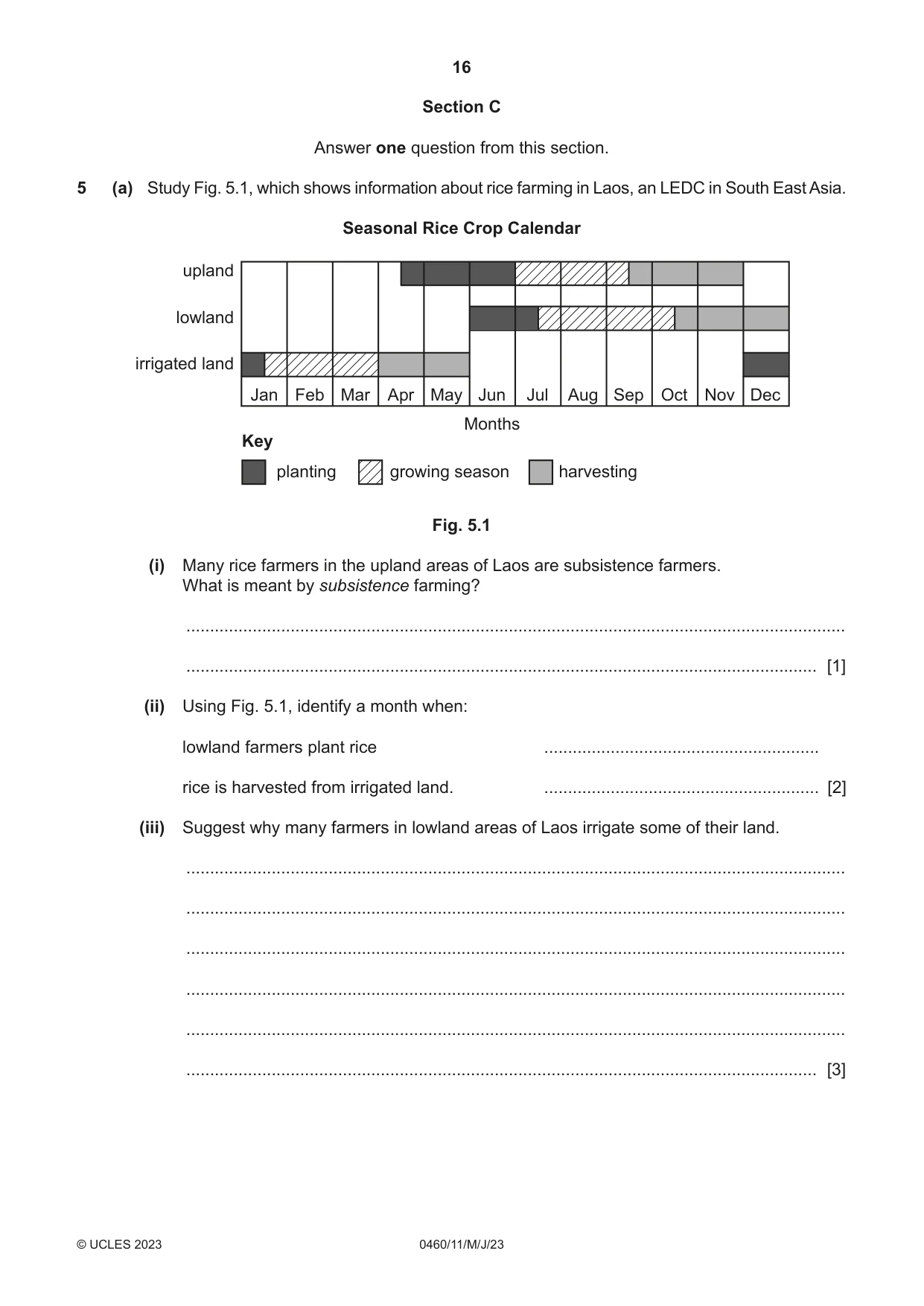 Cambridge IGCSE Geography 0460 2023 May/June Paper 1 · Variant 1 question paper, page 16 of 24