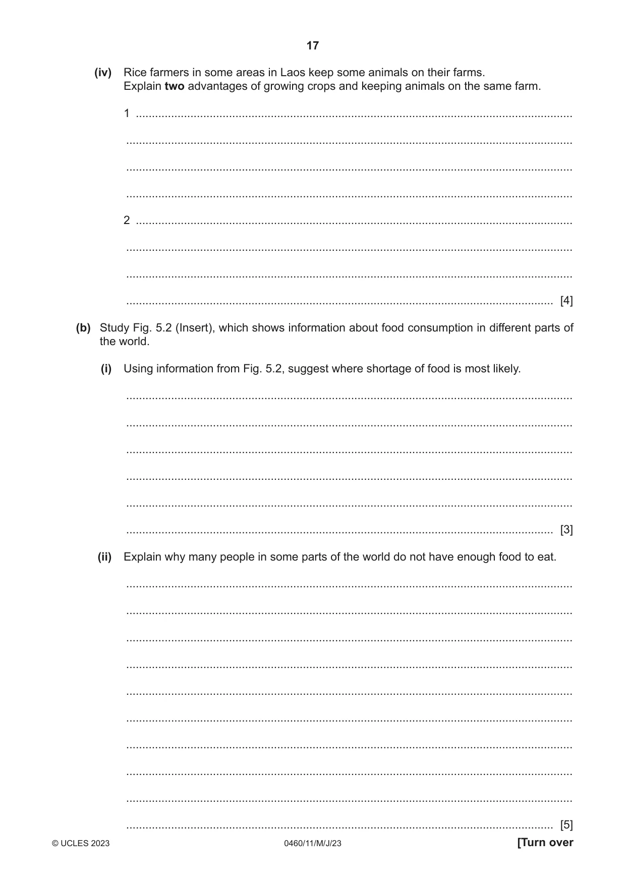 Cambridge IGCSE Geography 0460 2023 May/June Paper 1 · Variant 1 question paper, page 17 of 24
