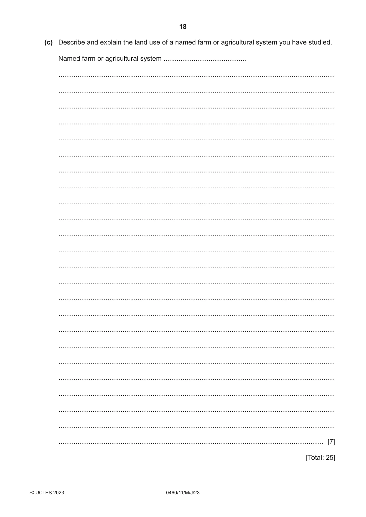 Cambridge IGCSE Geography 0460 2023 May/June Paper 1 · Variant 1 question paper, page 18 of 24