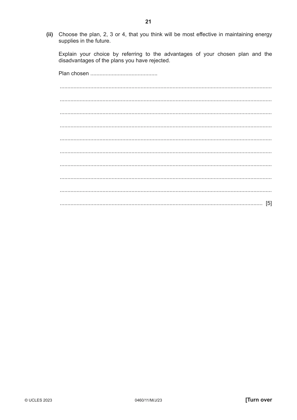 Cambridge IGCSE Geography 0460 2023 May/June Paper 1 · Variant 1 question paper, page 21 of 24