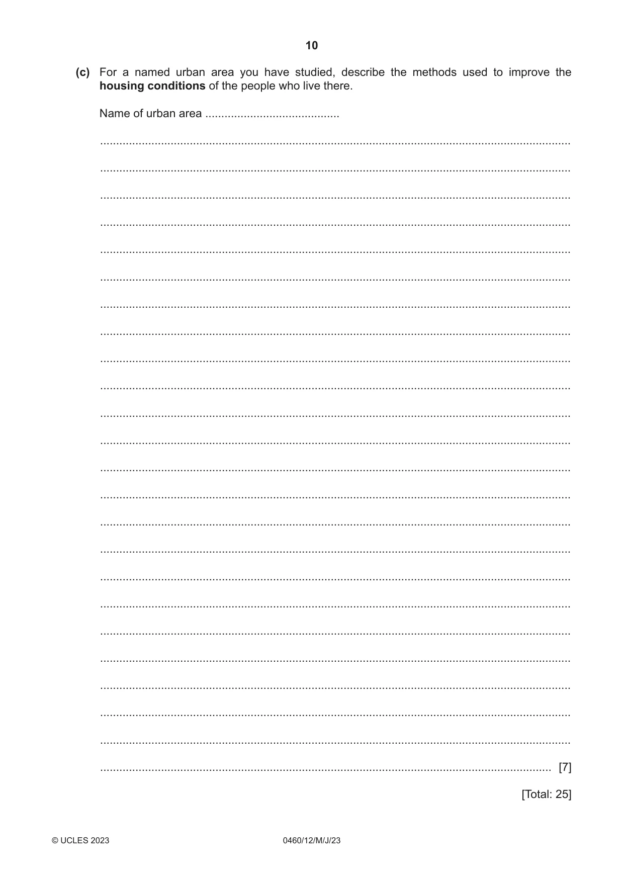 Cambridge IGCSE Geography 0460 2023 May/June Paper 1 · Variant 2 question paper, page 10 of 32