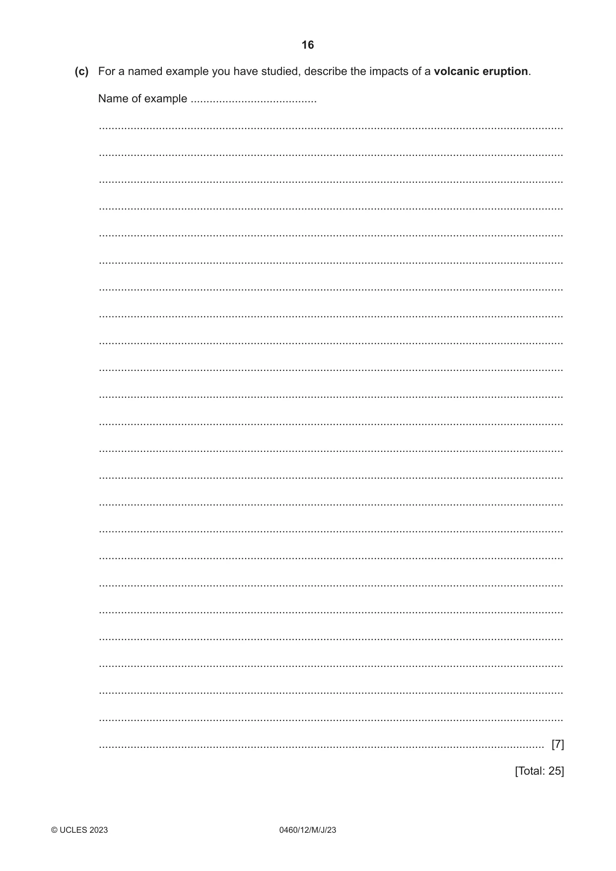 Cambridge IGCSE Geography 0460 2023 May/June Paper 1 · Variant 2 question paper, page 16 of 32