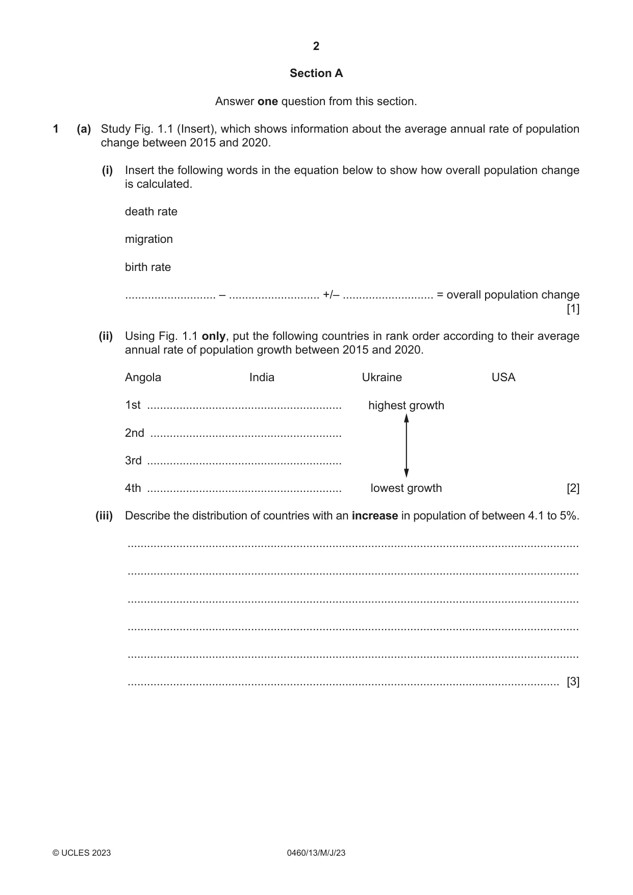 Cambridge IGCSE Geography 0460 2023 May/June Paper 1 · Variant 3 question paper, page 2 of 32