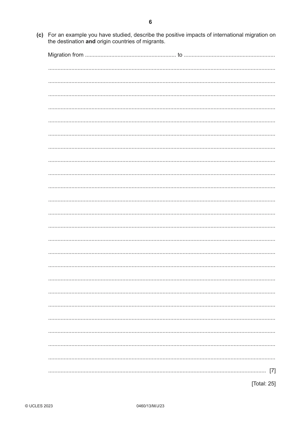 Cambridge IGCSE Geography 0460 2023 May/June Paper 1 · Variant 3 question paper, page 6 of 32