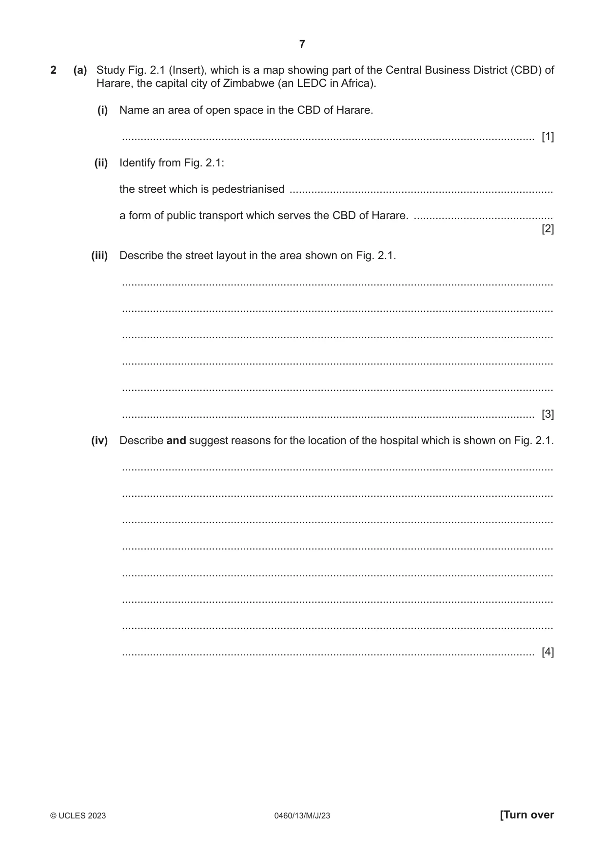Cambridge IGCSE Geography 0460 2023 May/June Paper 1 · Variant 3 question paper, page 7 of 32
