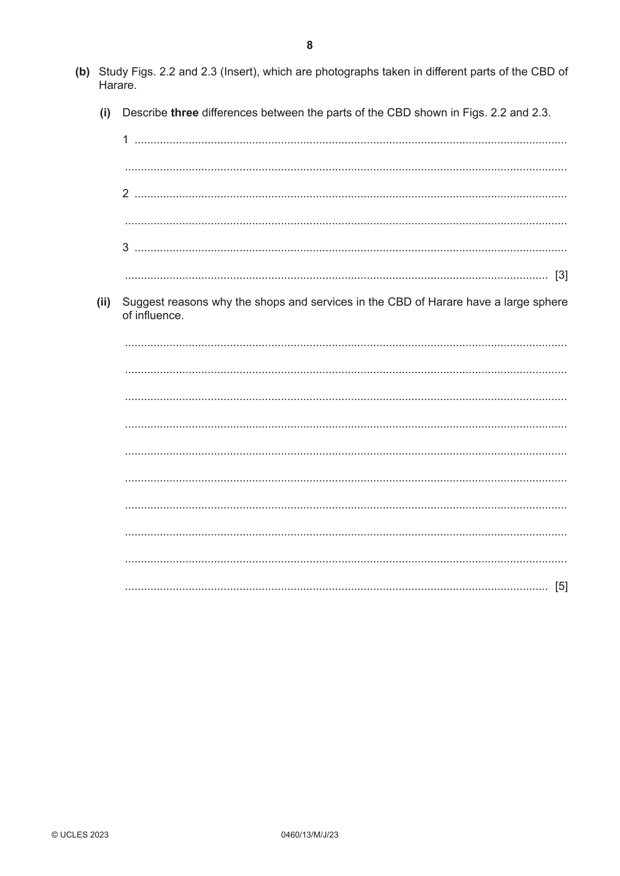 Cambridge IGCSE Geography 0460 2023 May/June Paper 1 · Variant 3 question paper, page 8 of 32