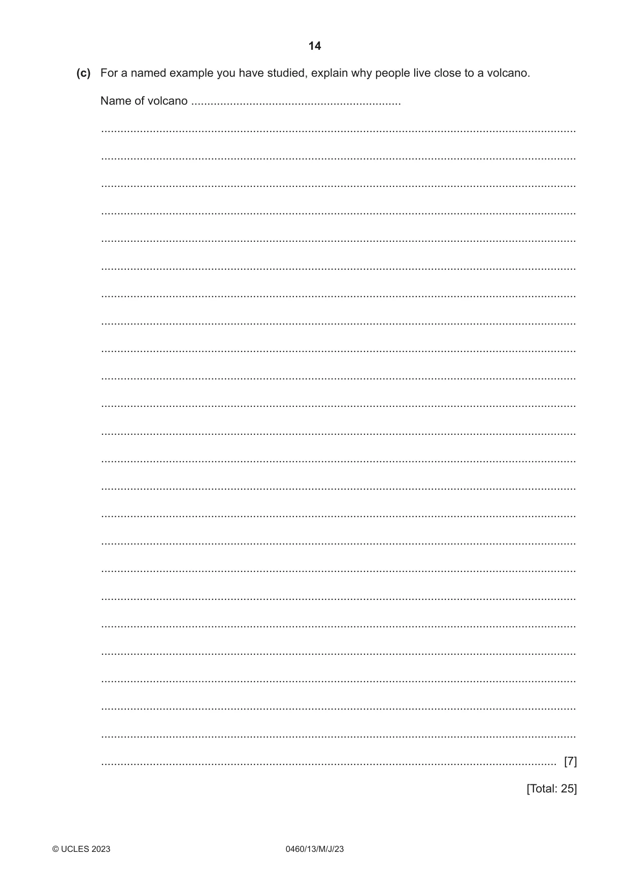 Cambridge IGCSE Geography 0460 2023 May/June Paper 1 · Variant 3 question paper, page 14 of 32