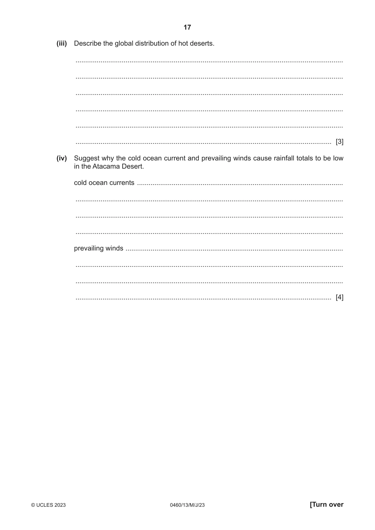Cambridge IGCSE Geography 0460 2023 May/June Paper 1 · Variant 3 question paper, page 17 of 32