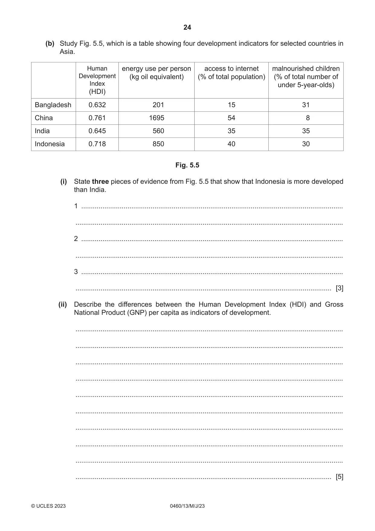 Cambridge IGCSE Geography 0460 2023 May/June Paper 1 · Variant 3 question paper, page 24 of 32
