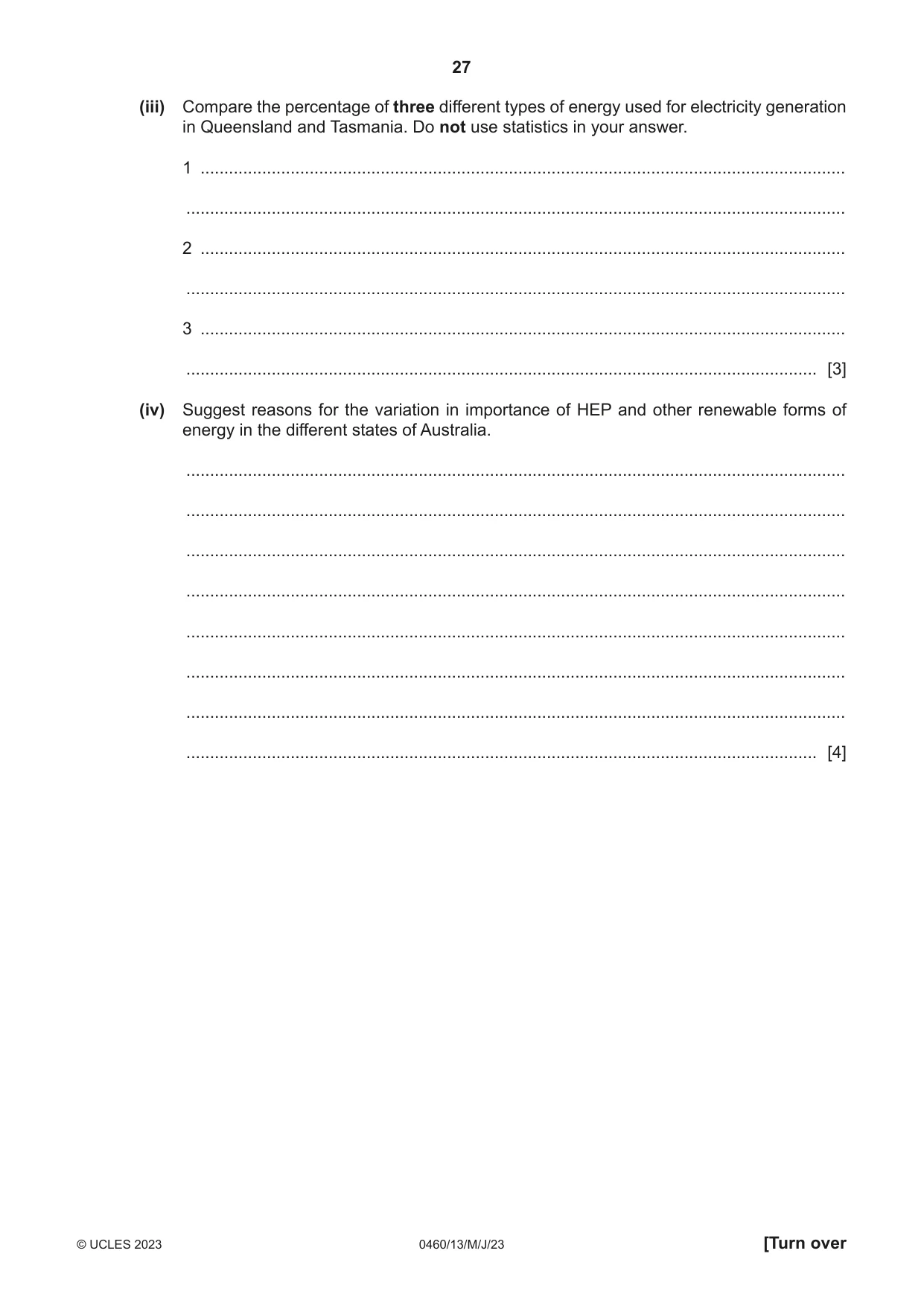 Cambridge IGCSE Geography 0460 2023 May/June Paper 1 · Variant 3 question paper, page 27 of 32