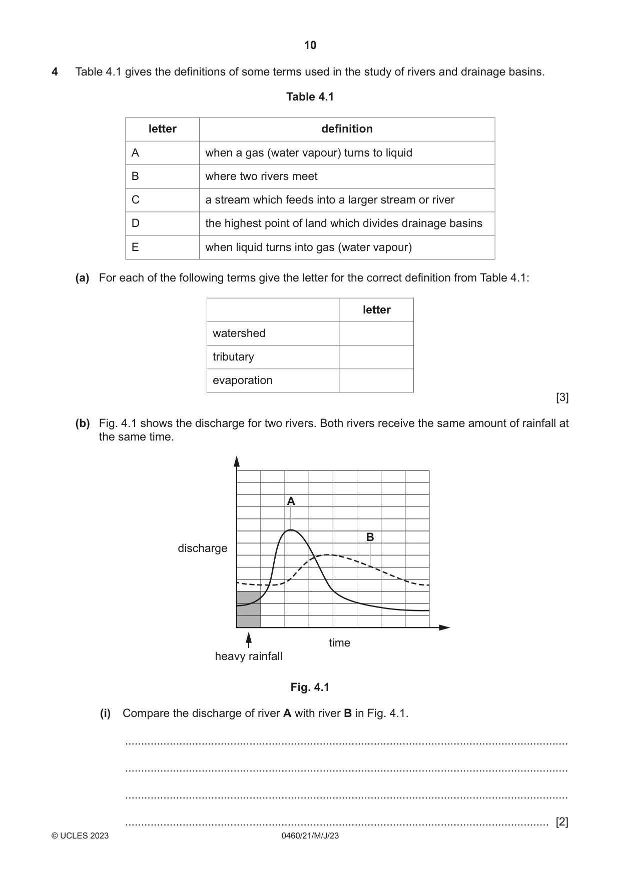 Cambridge IGCSE Geography 0460 2023 May/June Paper 2 · Variant 1 question paper, page 10 of 20