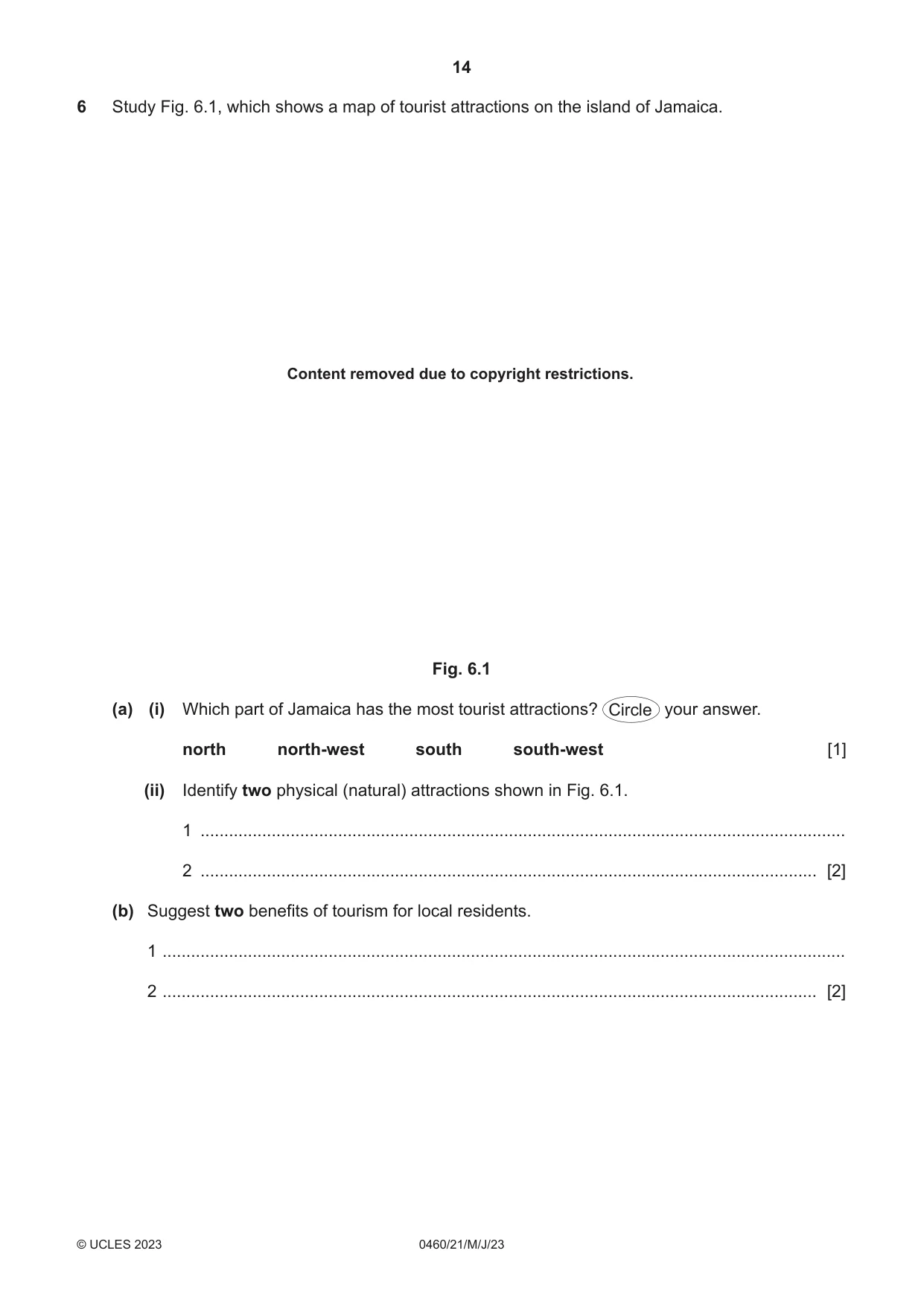 Cambridge IGCSE Geography 0460 2023 May/June Paper 2 · Variant 1 question paper, page 14 of 20