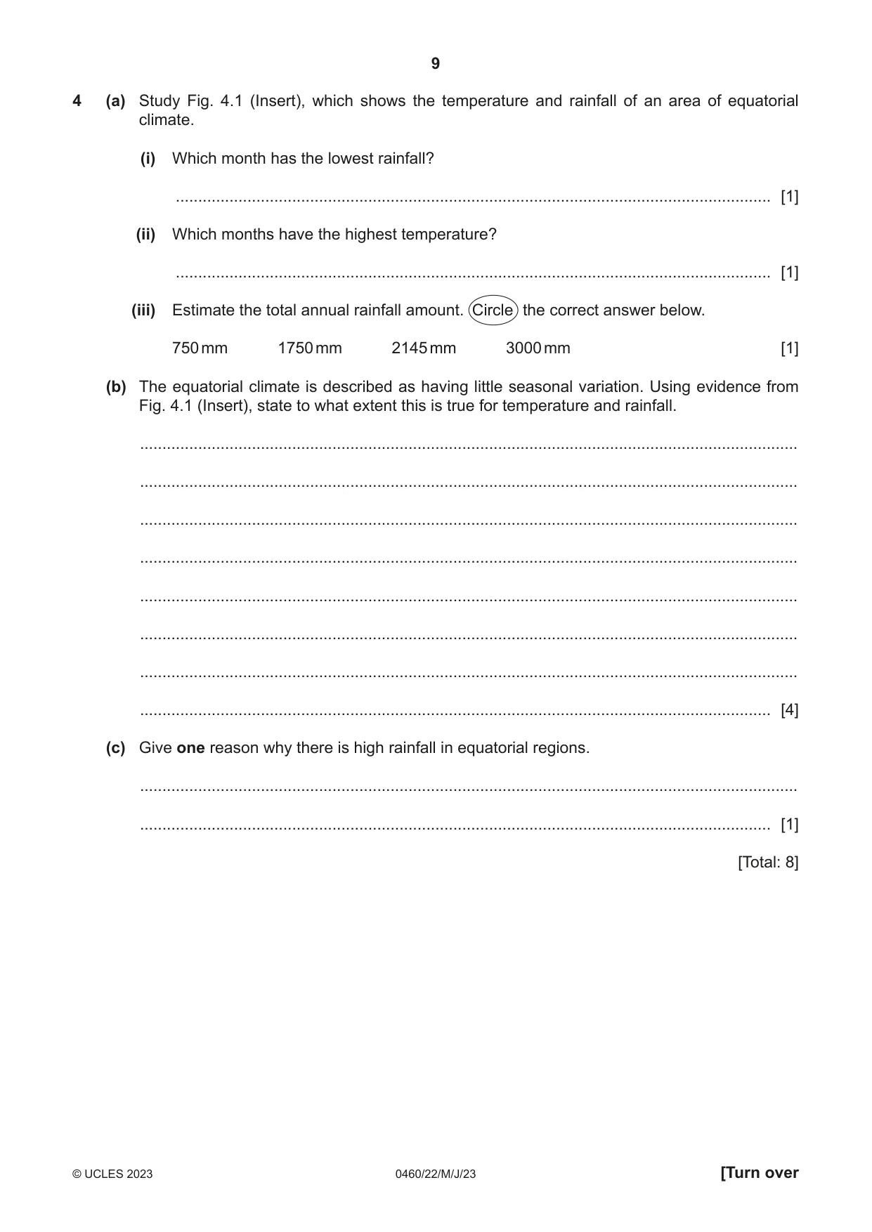 Cambridge IGCSE Geography 0460 2023 May/June Paper 2 · Variant 2 question paper, page 9 of 16